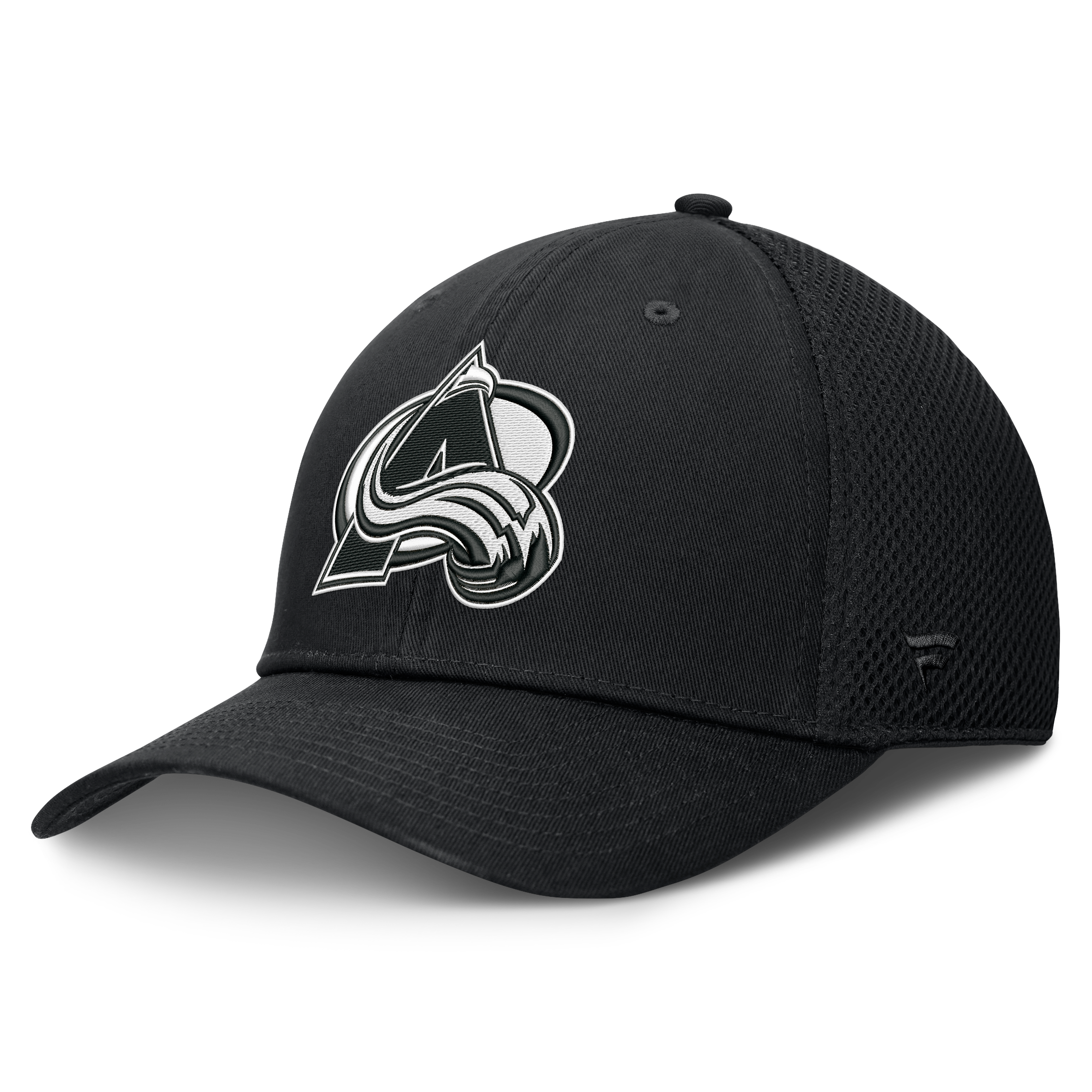 Casquette extensible à dos en maille ton sur pour homme Fanatics Black Colorado Avalanche