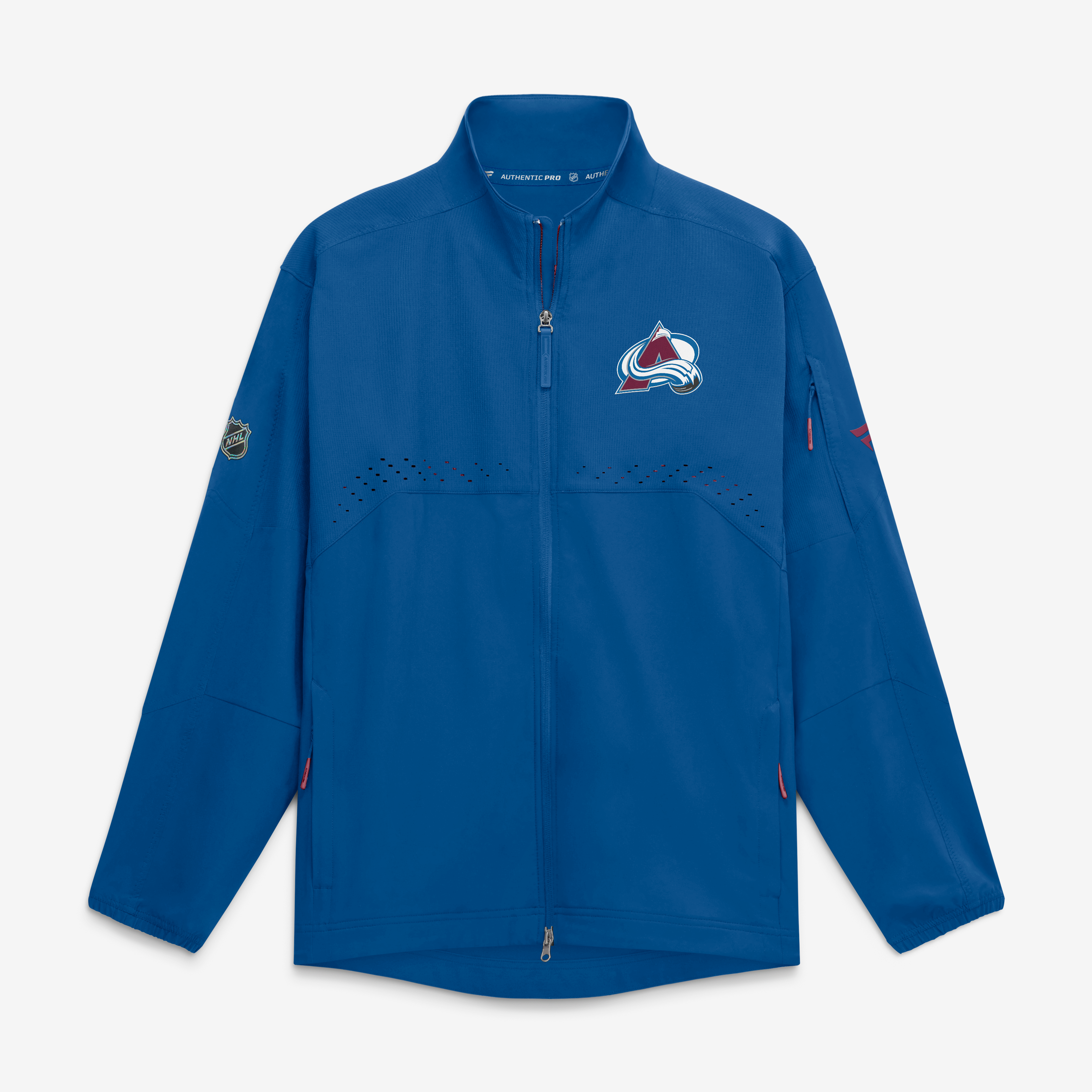 Veste d'entraîneur authentique Pro Rink pour homme, bleue, Colorado Avalanche, de Fanatics.