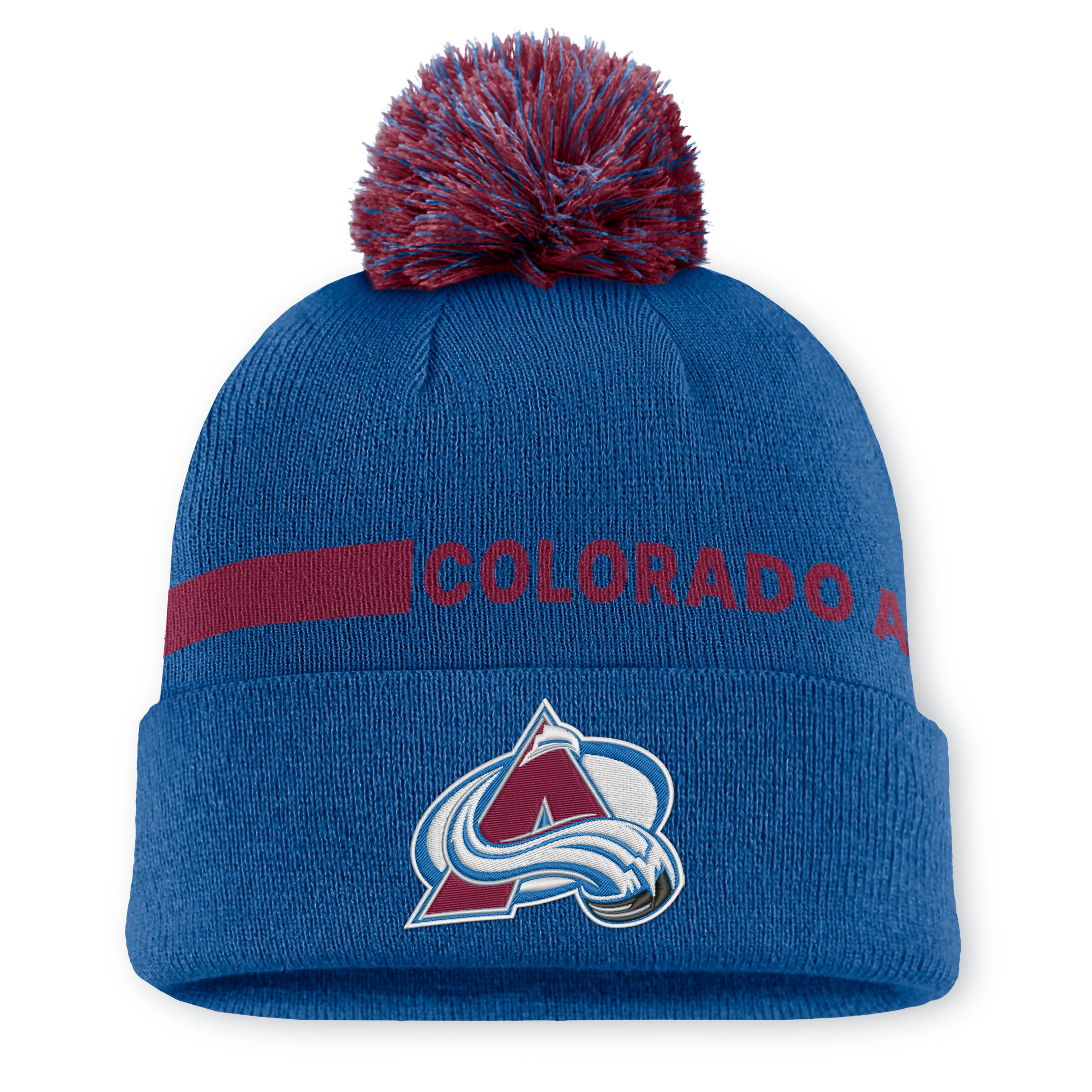 Bonnet à revers authentique Pro Rink bleu Colorado Avalanche pour homme