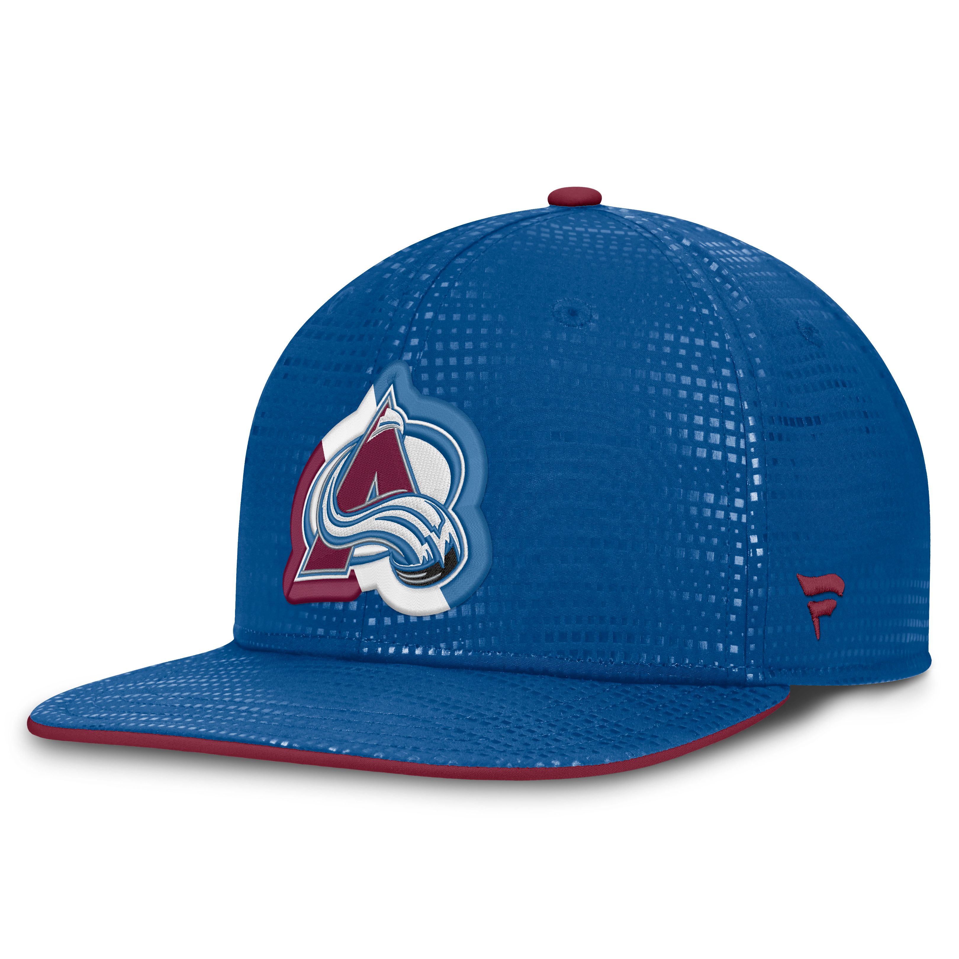 Casquette Snapback authentique Pro Rink carrée à visière carrée Fanatics bleue Colorado Avalanche pour homme