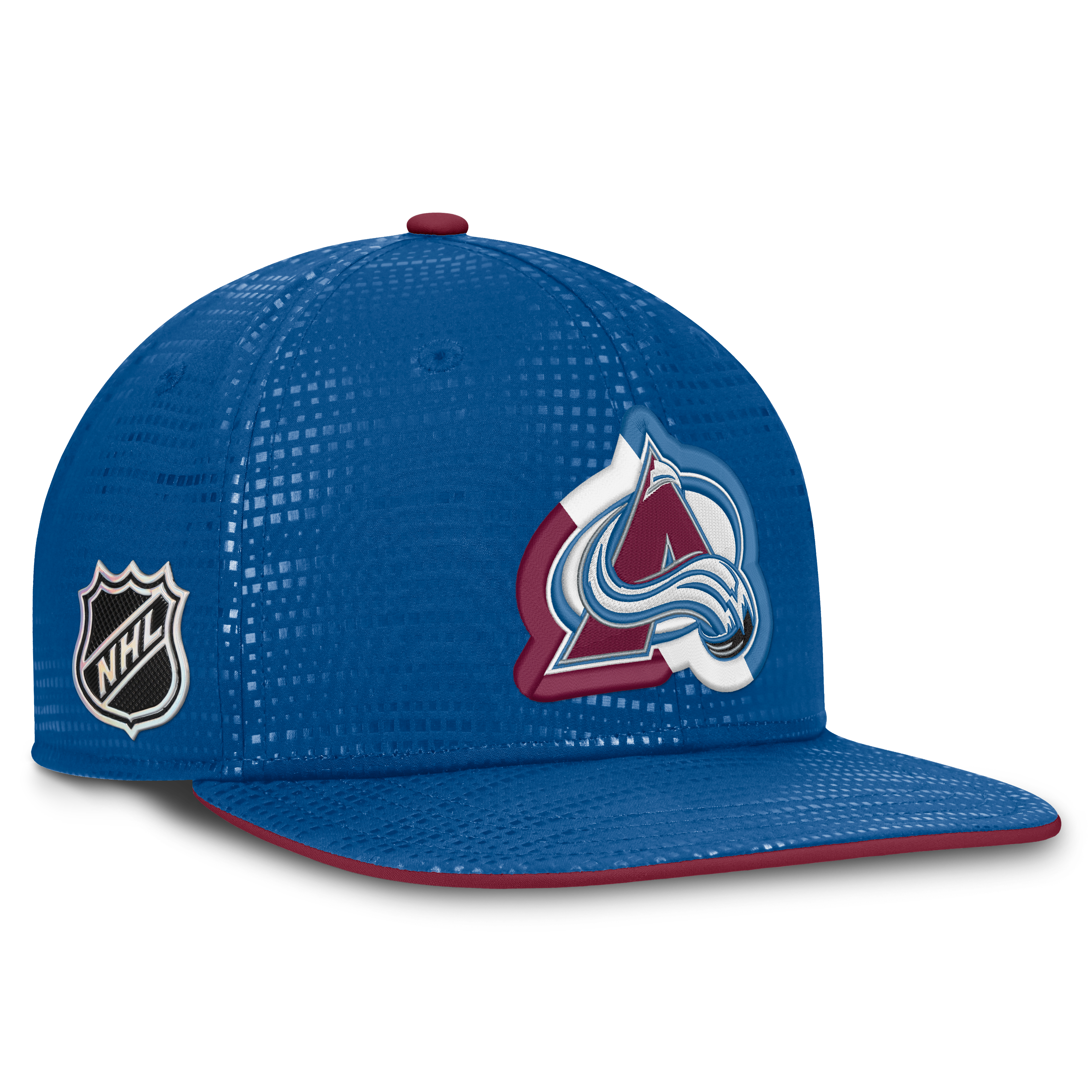 Casquette Snapback authentique Pro Rink carrée à visière carrée Fanatics bleue Colorado Avalanche pour homme