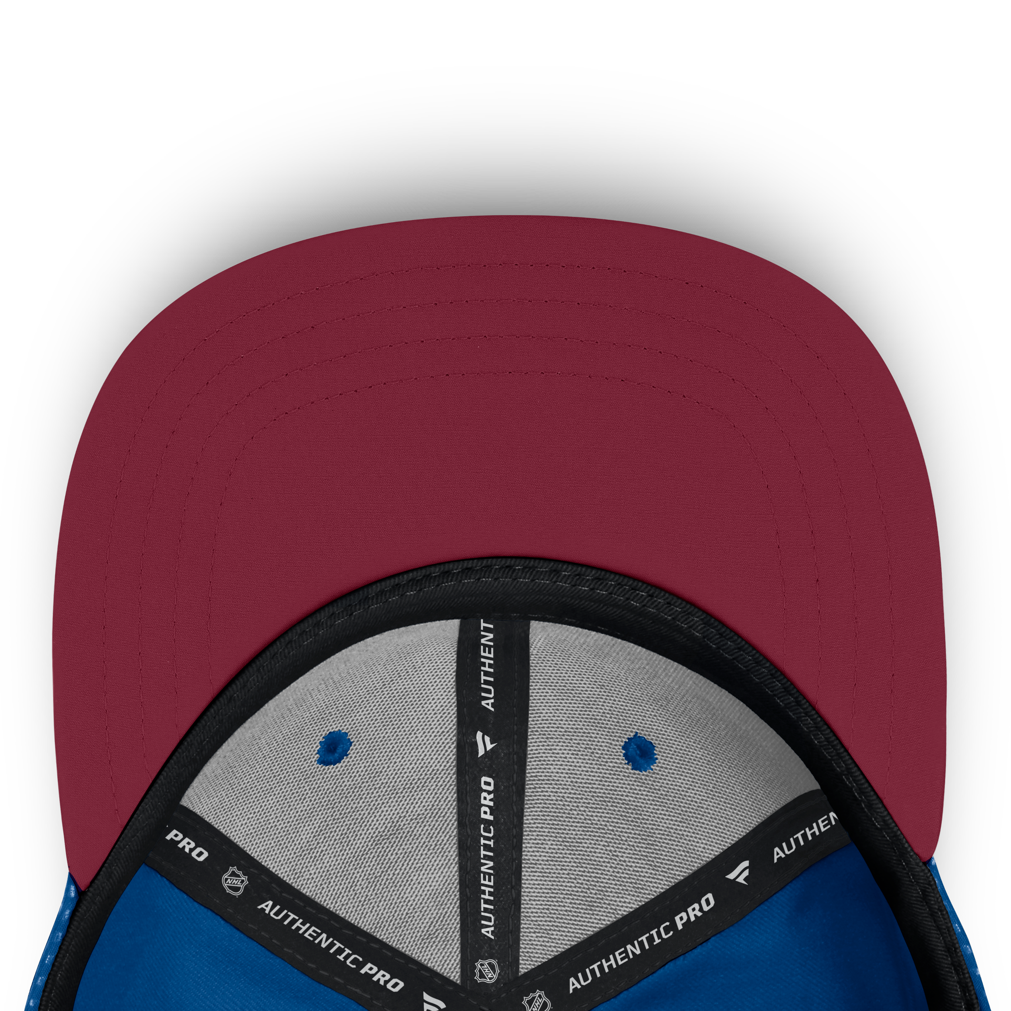 Casquette Snapback authentique Pro Rink carrée à visière carrée Fanatics bleue Colorado Avalanche pour homme