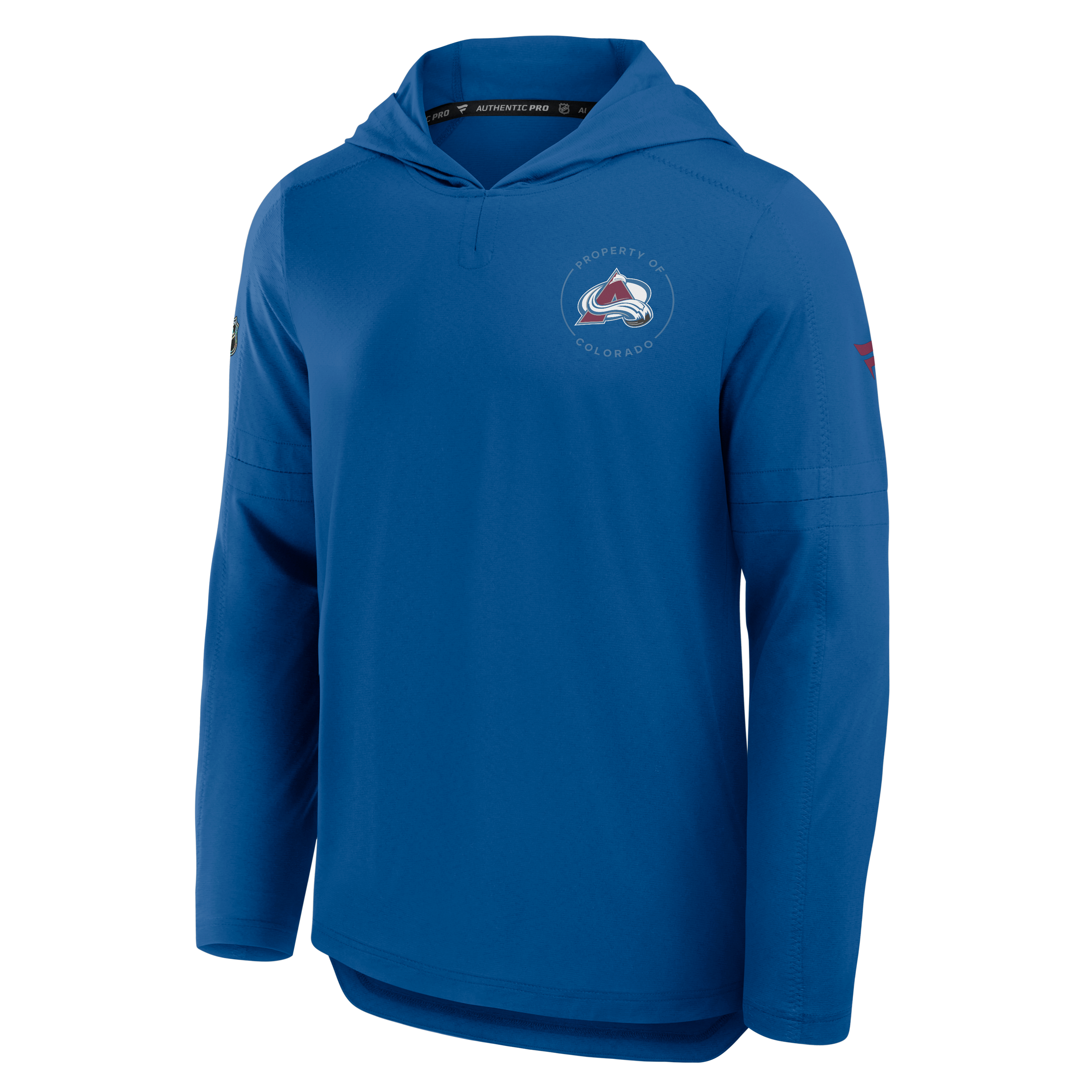 Sweat à capuche léger Fanatics Blue Colorado Avalanche Authentic Pro Train pour homme