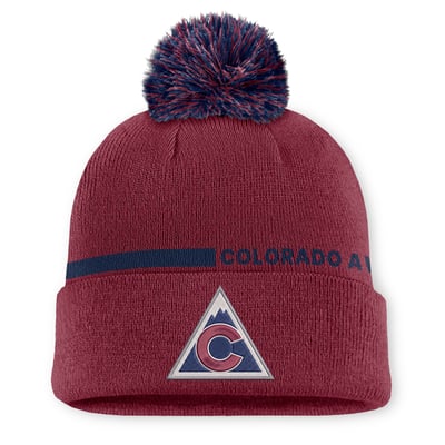 Colorado Avalanche Fanatics Authentic Pro Alternate Cuffed Knit Hat with Pom - Burgundy