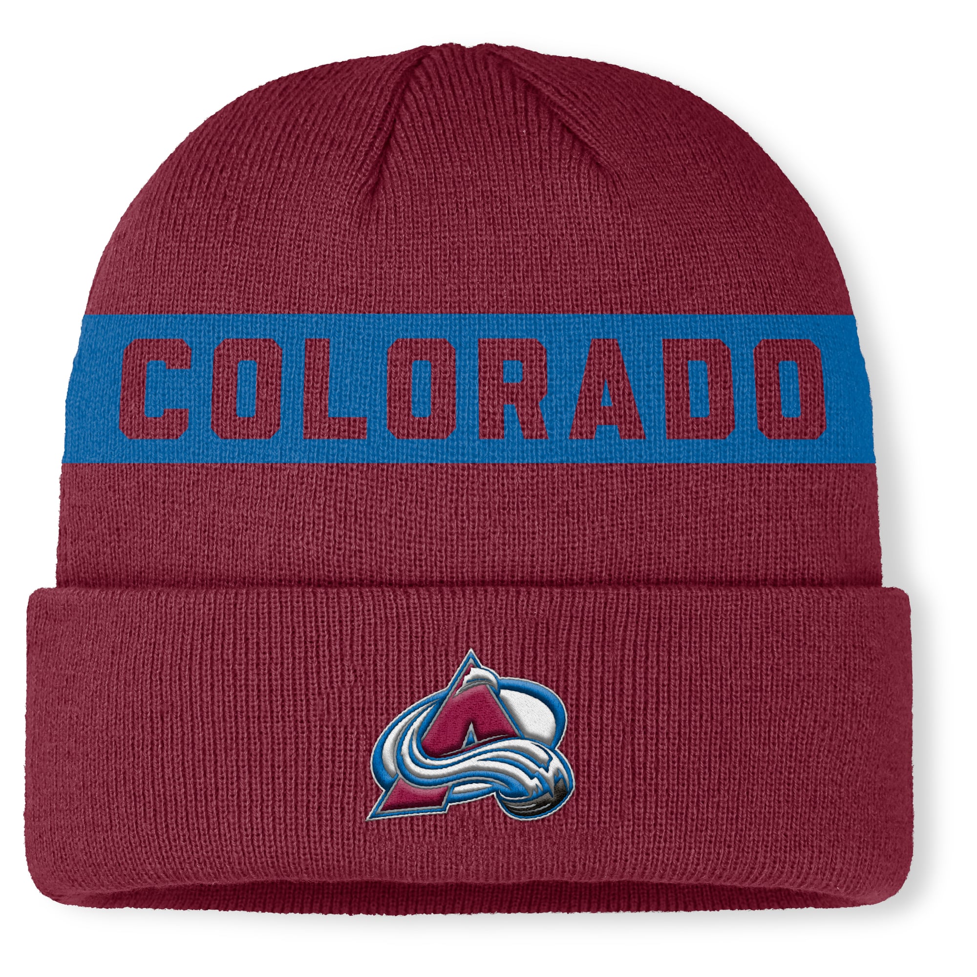 Men's Fanatics Burgundy Colorado Avalanche Authentic Pro Rink Cuffed Knit Hat