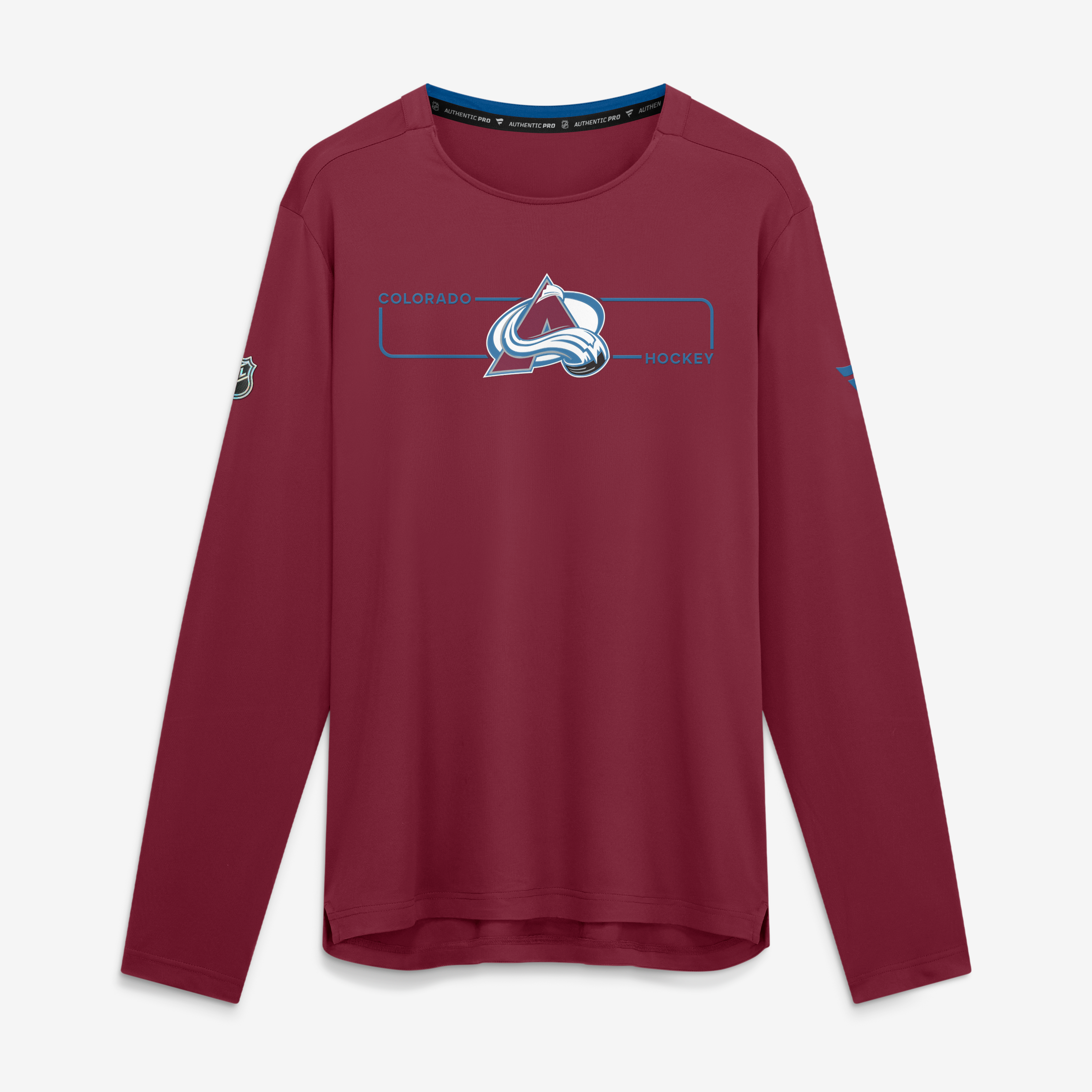 T-shirt à manches longues Fanatics bordeaux Colorado Avalanche Authentic Pro Rink Tech pour homme