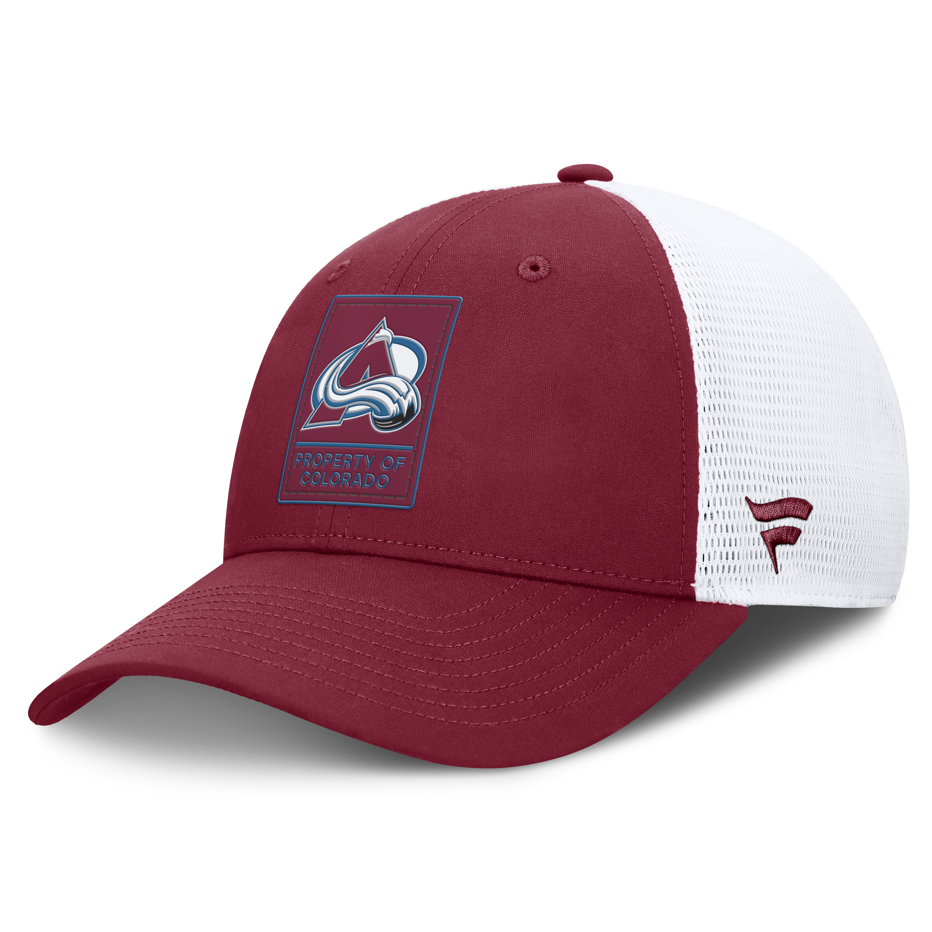 Casquette Fanatics Authentic Pro Train à dos en maille ajustable, couleur bordeaux, Colorado Avalanche, pour homme