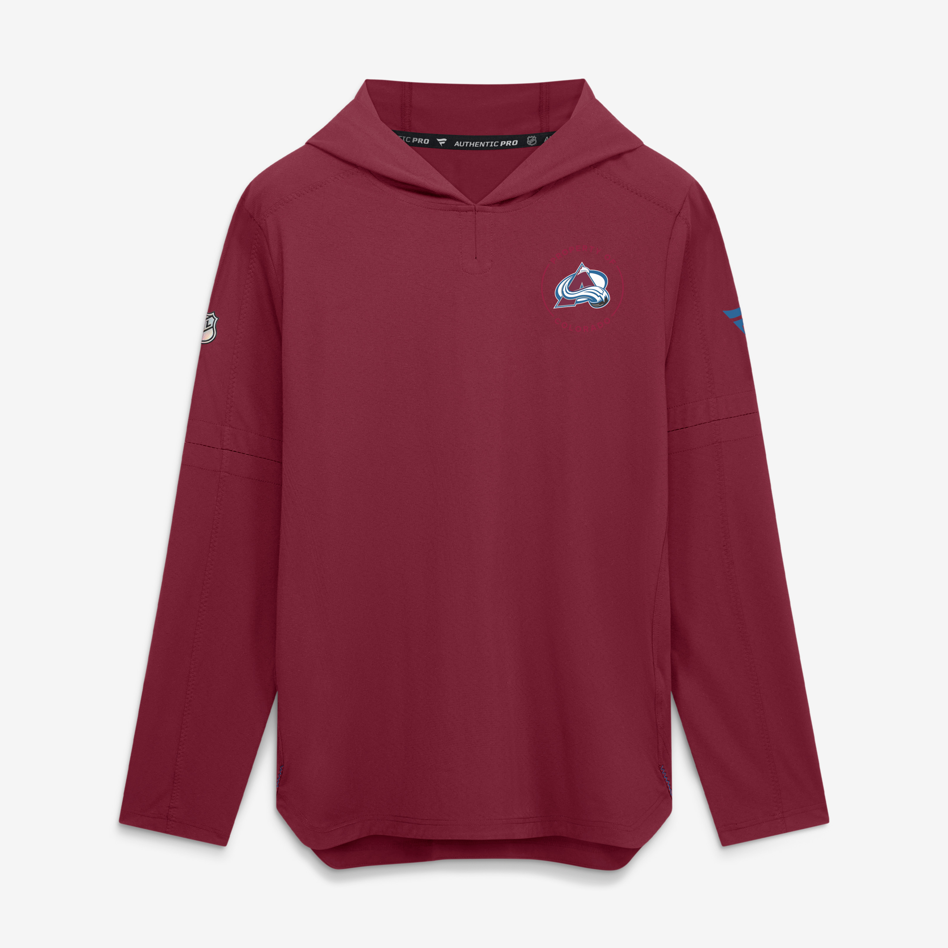 Sweat à capuche léger Fanatics bordeaux Colorado Avalanche Authentic Pro Train pour homme