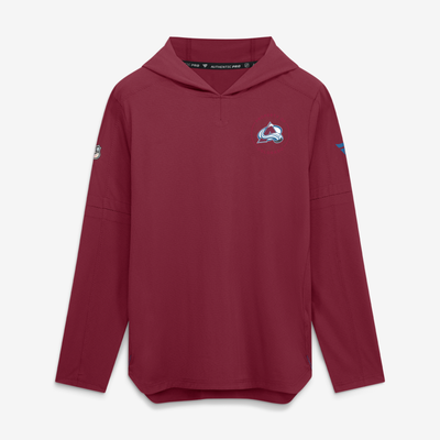Colorado Avalanche Fanatics Authentic Pro Train Lightweight Hoodie - Burgundy