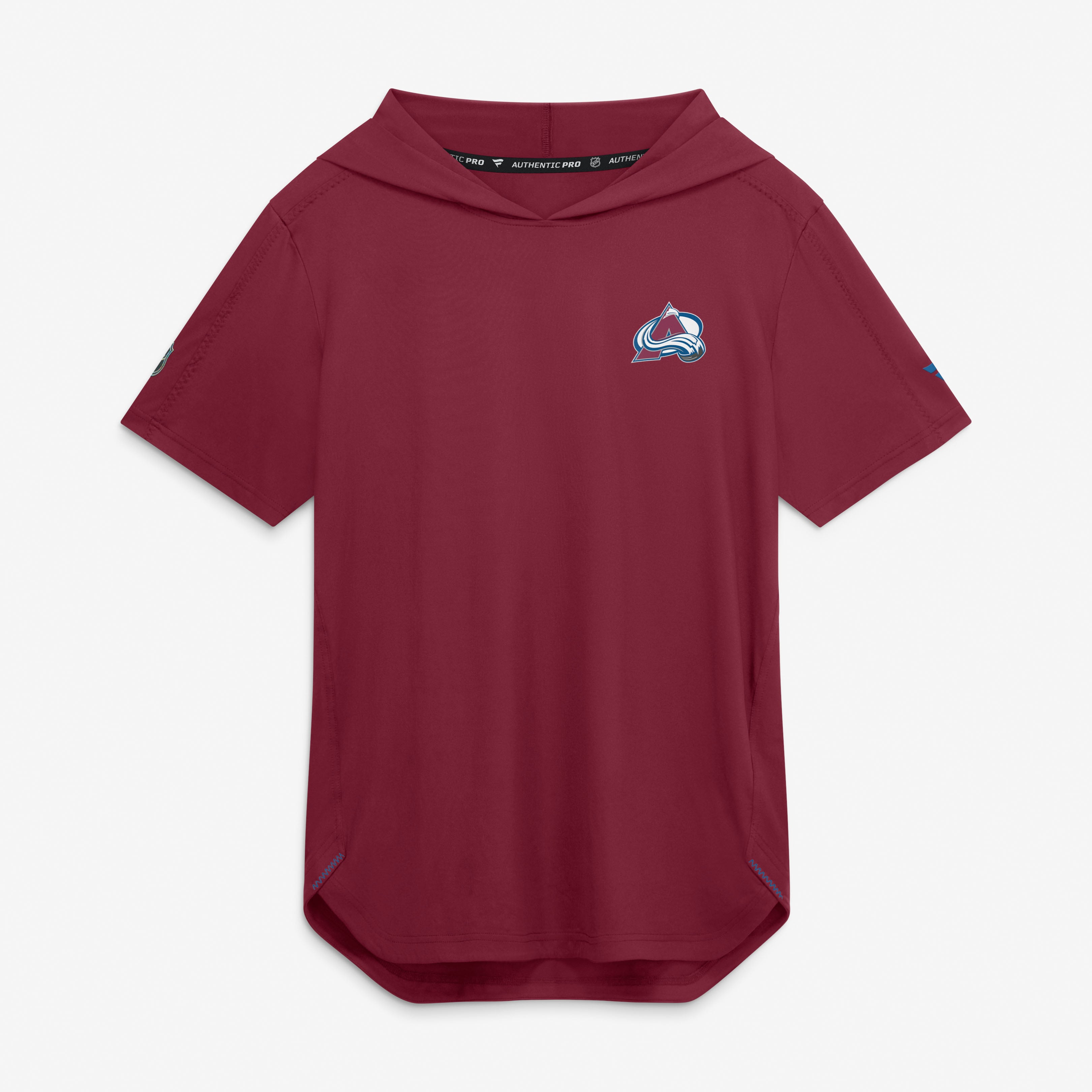 Sweat à capuche manches courtes Fanatics bordeaux Colorado Avalanche Authentic Pro Train pour homme