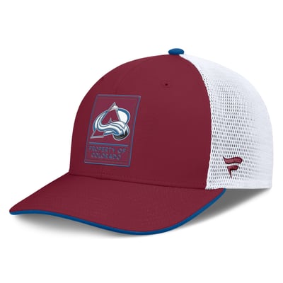 Casquette trucker ajustable Colorado Avalanche Fanatics Authentic Pro Rink à couronne moyenne - Bordeaux/Blanc