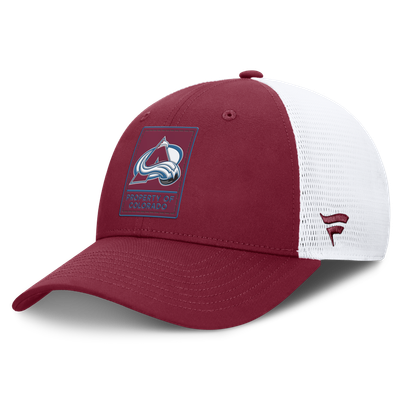 Colorado Avalanche Fanatics Authentic Pro Train Meshback Adjustable Hat - Burgundy/White