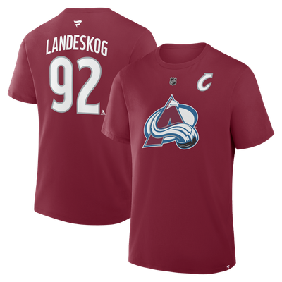 Gabriel Landeskog Colorado Avalanche Fanatics Authentic Stack Name & Number T-Shirt - Burgundy