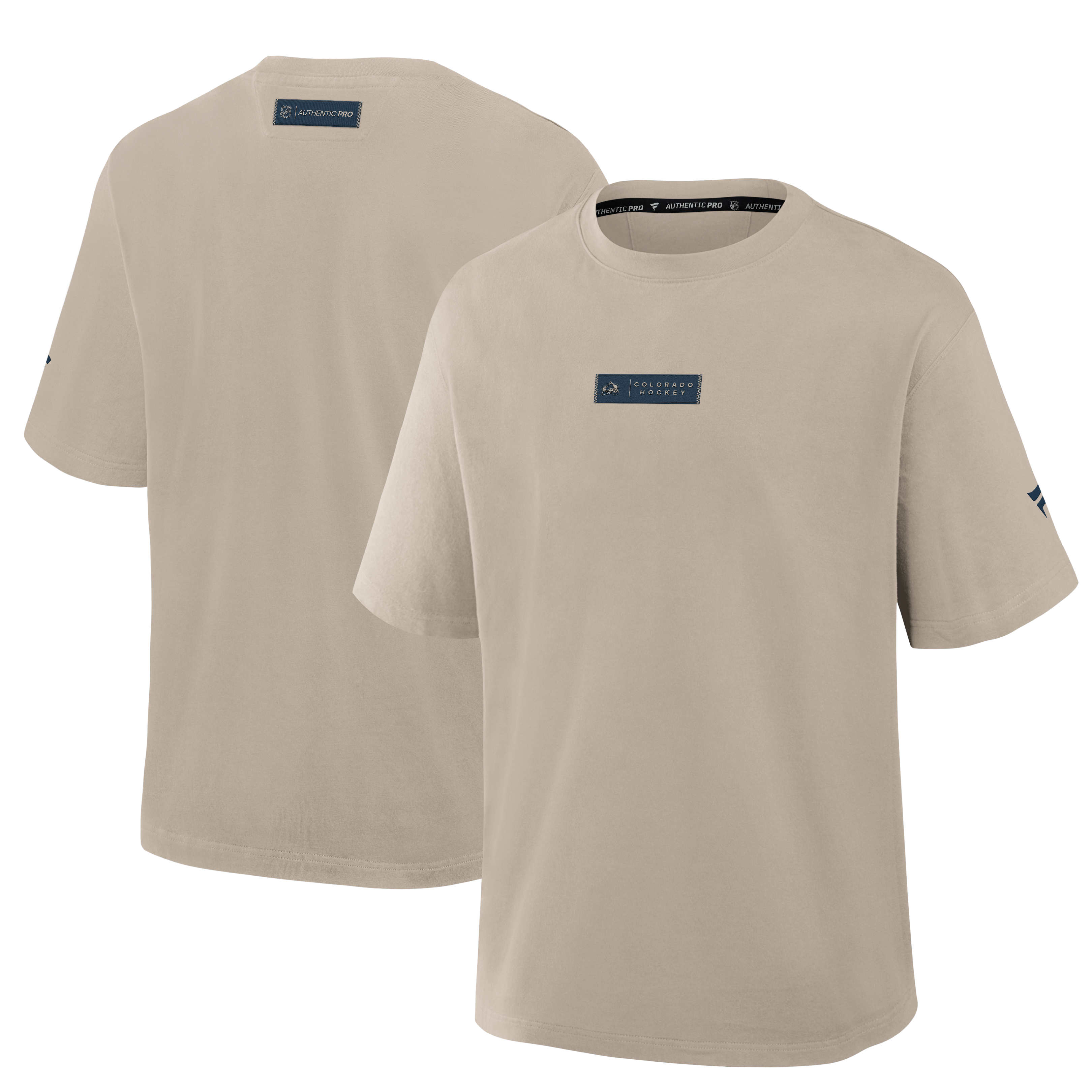 T-shirt Fanatics pour homme, beige clair, Colorado Avalanche Authentic Pro Road Heavyweight