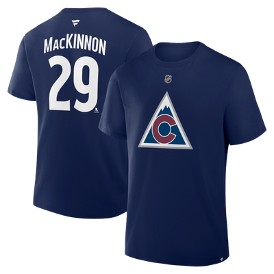 Nathan MacKinnon Colorado Avalanche Fanatics Authentic Stack Name & Number T-Shirt - Navy