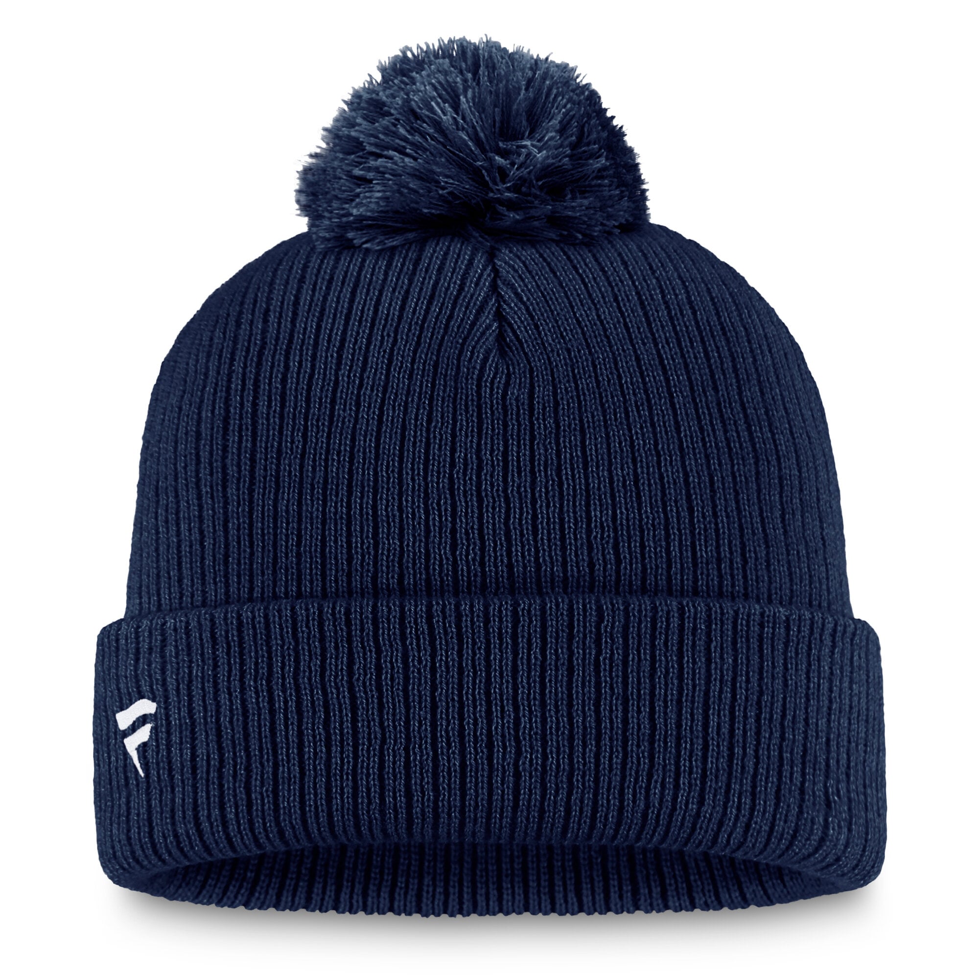 Bonnet en tricot à revers avec logo principal et pompon pour homme Fanatics Navy Colorado Avalanche
