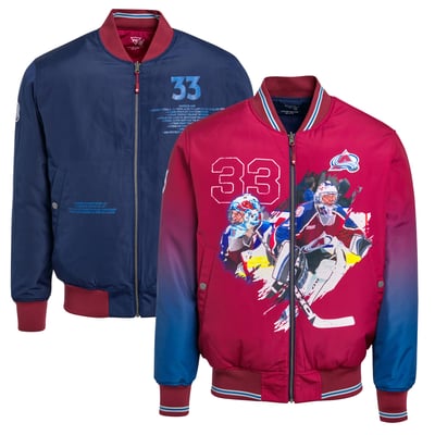 Patrick Roy Colorado Avalanche FE Reversible Full-Zip Bomber Jacket - Burgundy