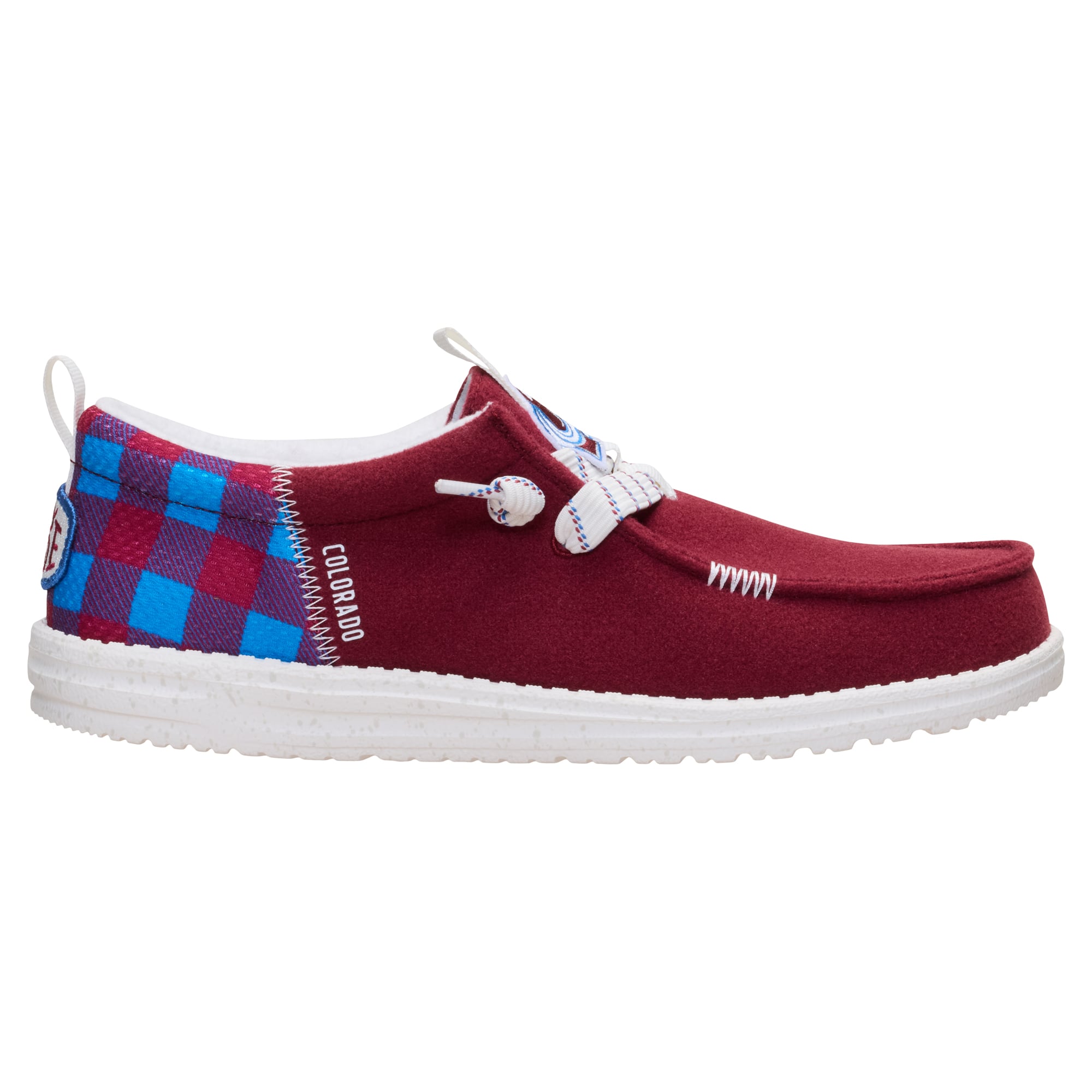 Chaussures décontractées à enfiler pour hommes Hey Dude Burgundy Colorado Avalanche Wally Funk
