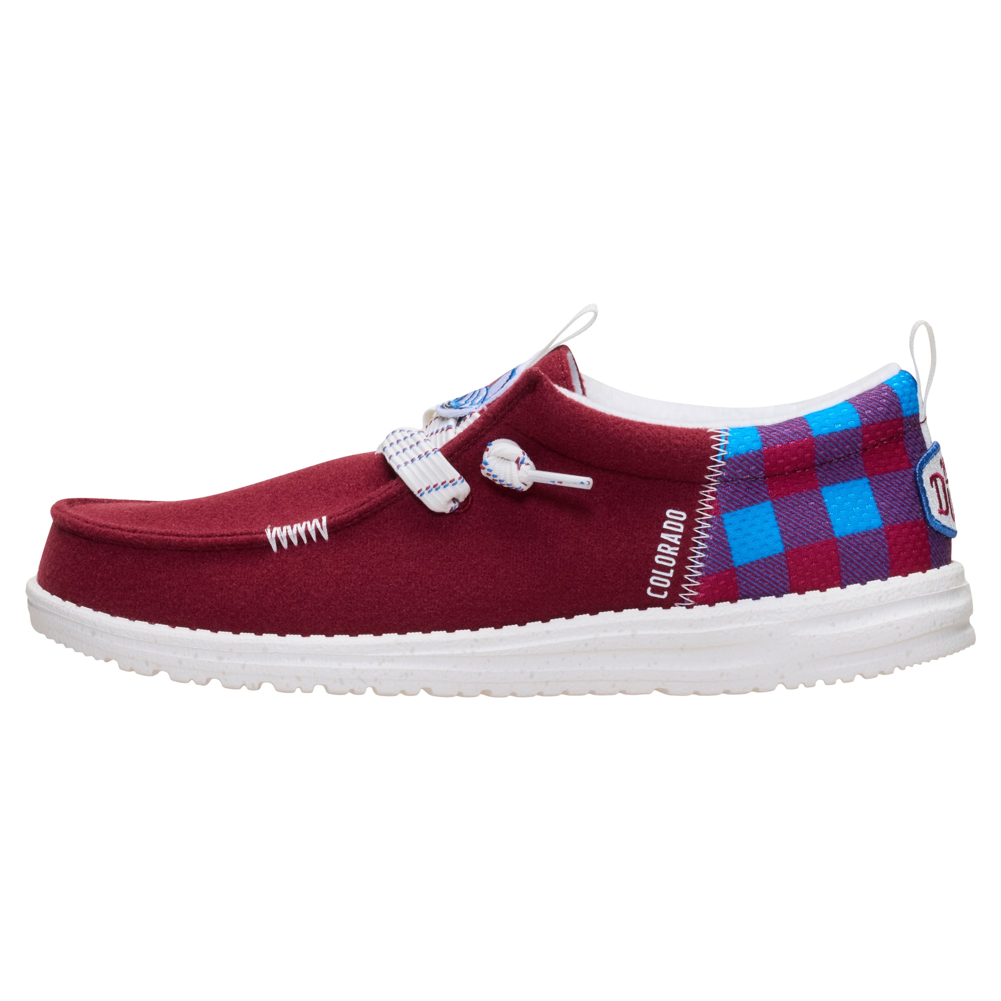 Chaussures décontractées à enfiler pour hommes Hey Dude Burgundy Colorado Avalanche Wally Funk