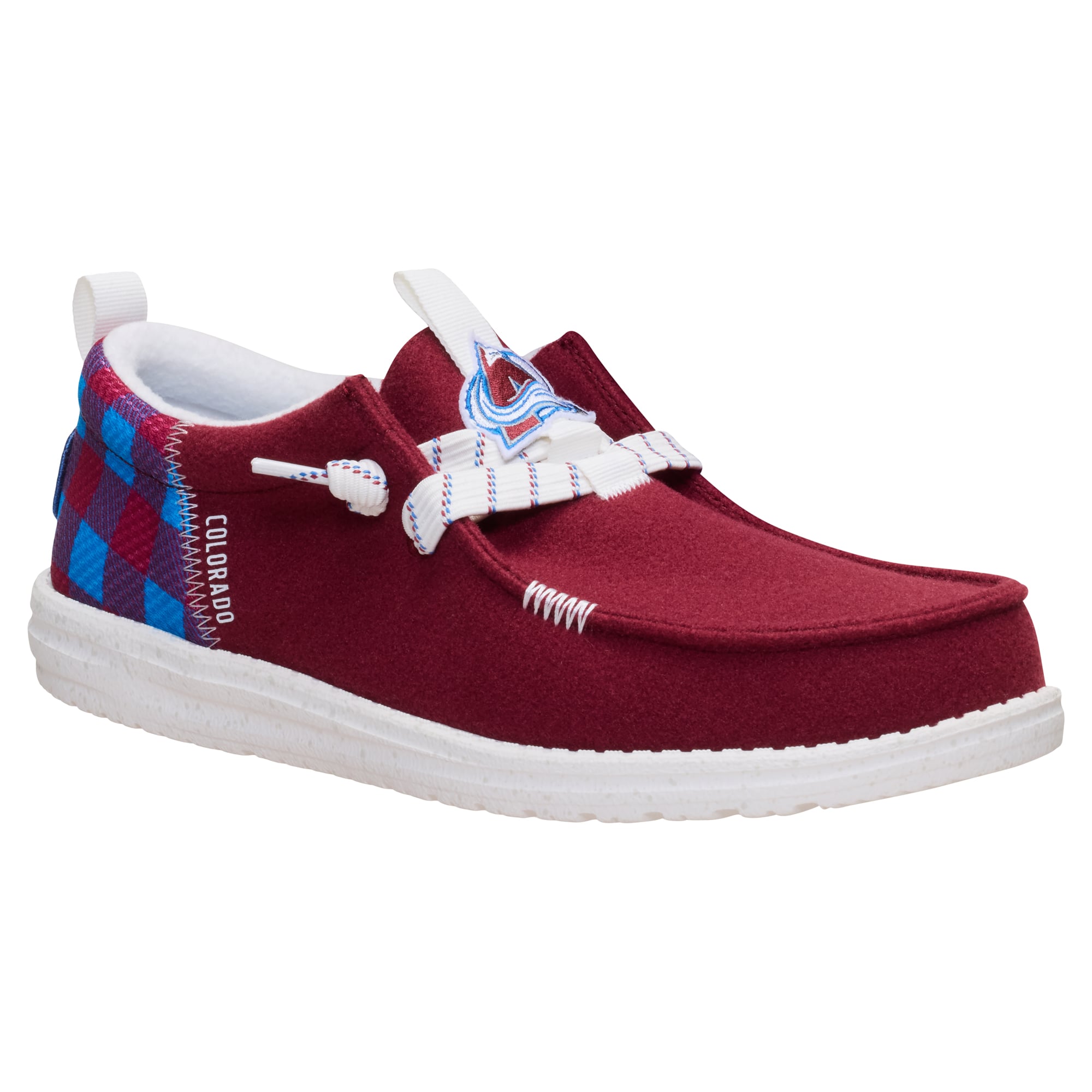 Chaussures décontractées à enfiler pour hommes Hey Dude Burgundy Colorado Avalanche Wally Funk