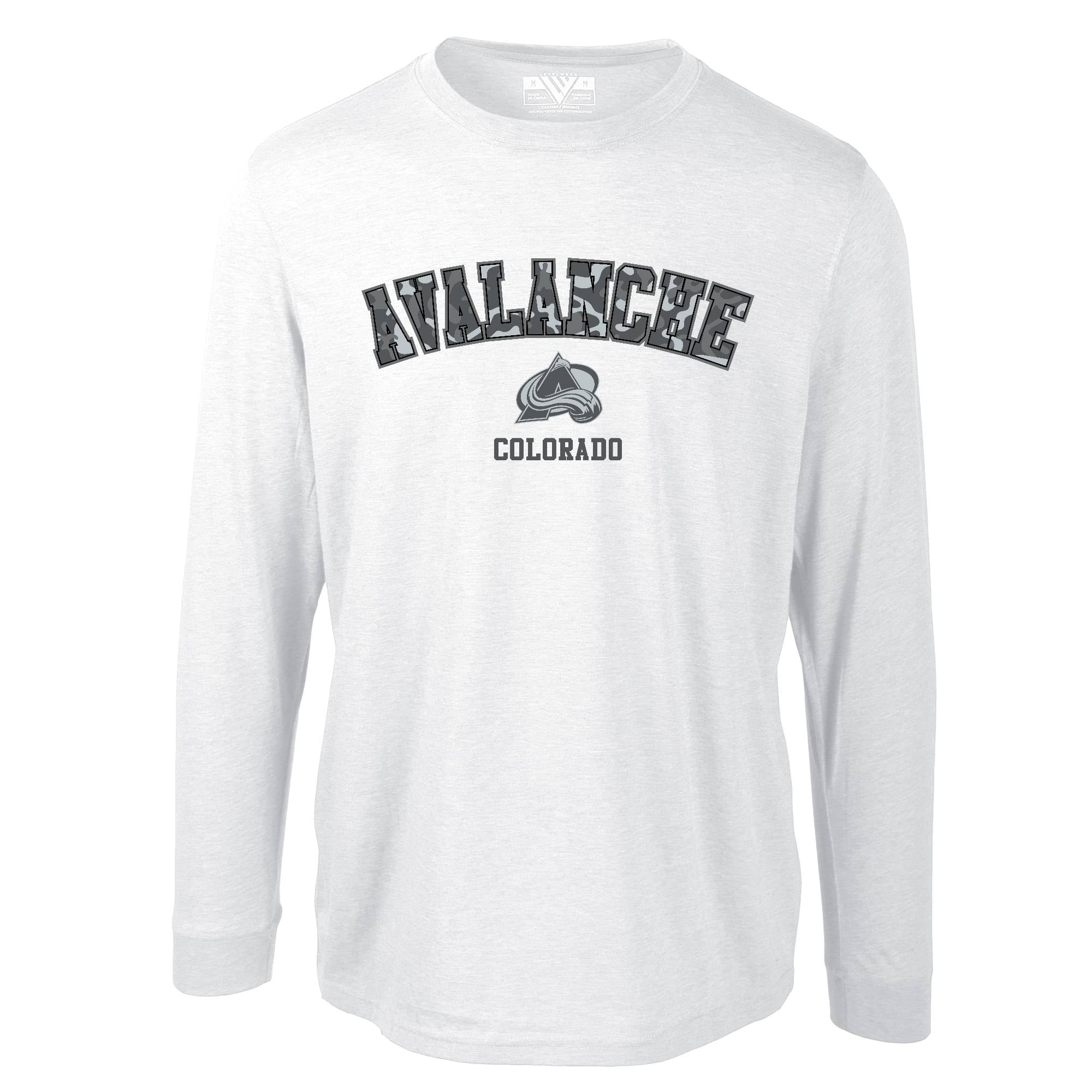 T-shirt à manches longues pour homme Levelwear Nathan MacKinnon blanc Colorado Avalanche Oscar