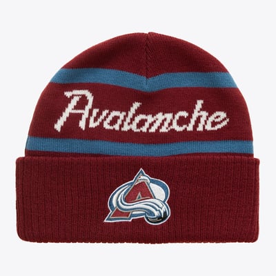 Men's Colorado Avalanche Mitchell & Ness Burgundy Head Coach Cuffed Knit Hat