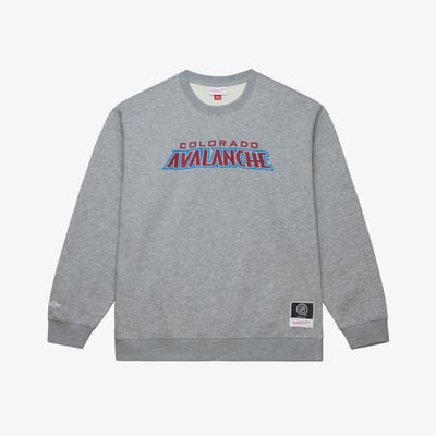  Colorado Avalanche Mitchell & Ness Walk-Off Logo Fleece Crewneck Sweatshirt - Heather Gray