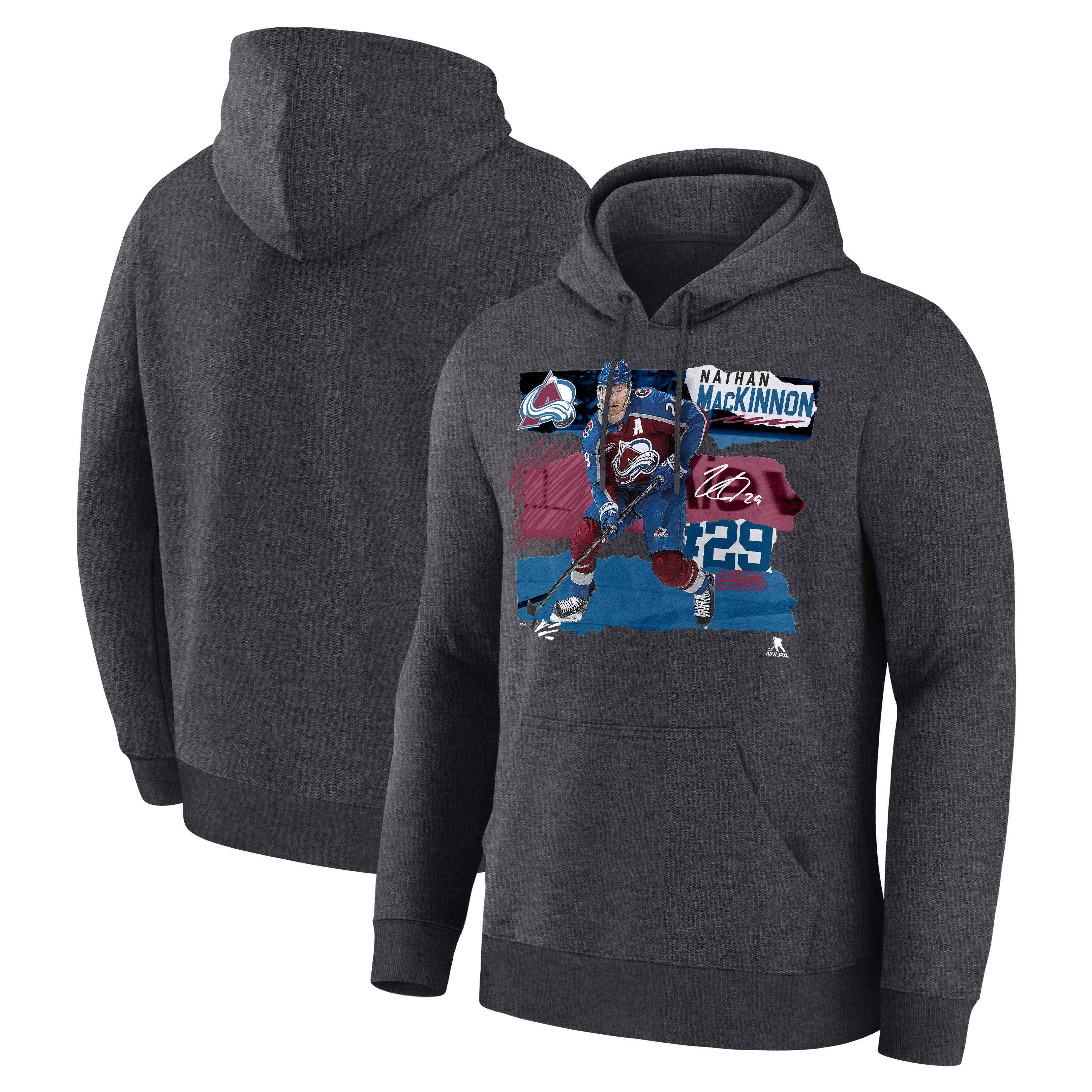 Men's Nathan MacKinnon Charcoal Colorado Avalanche Fresh Ice Hoodie