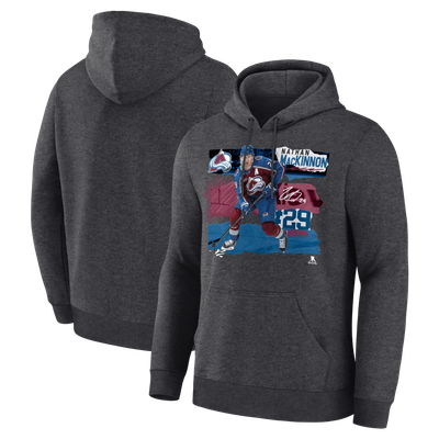 Sweat à capuche Nathan MacKinnon Colorado Avalanche Fresh Ice - Gris anthracite