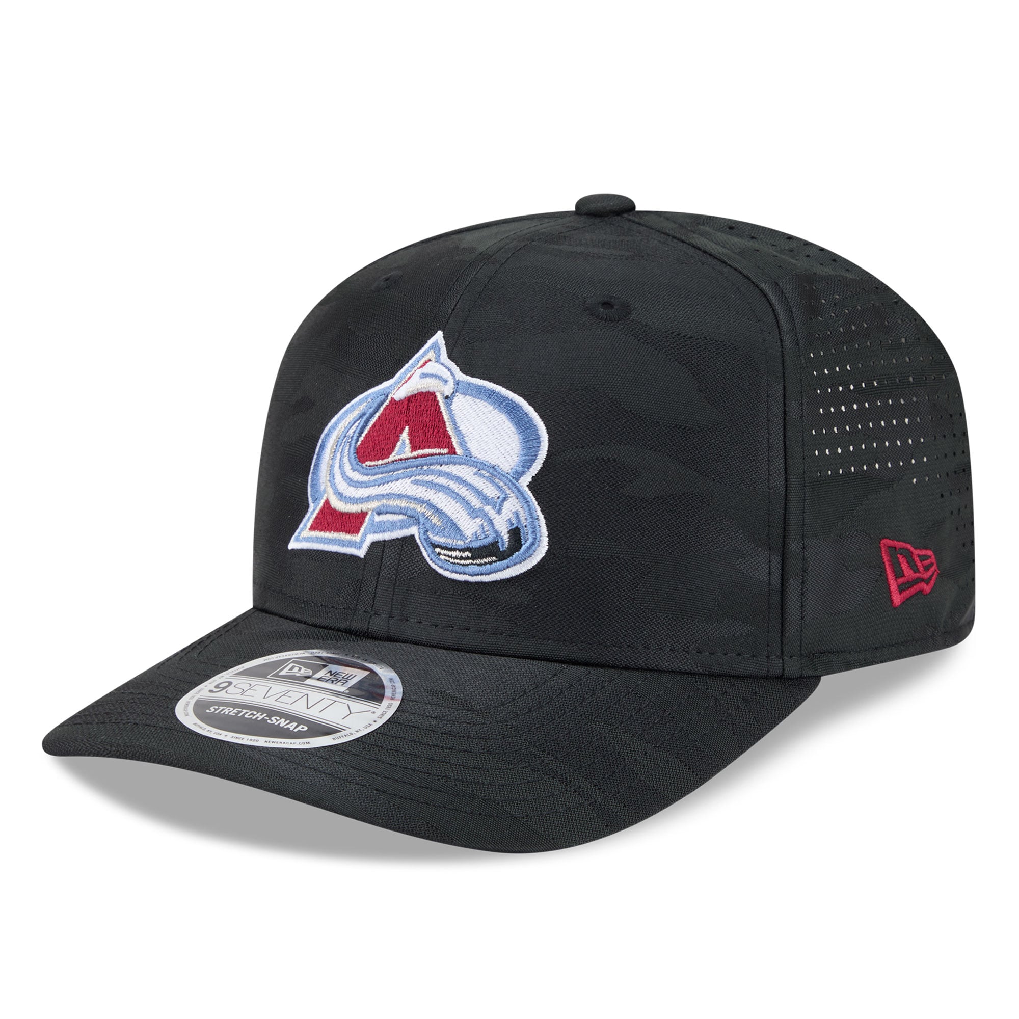 Casquette ajustable perforée New Era 9SEVENTY noire camouflage Colorado Avalanche pour homme
