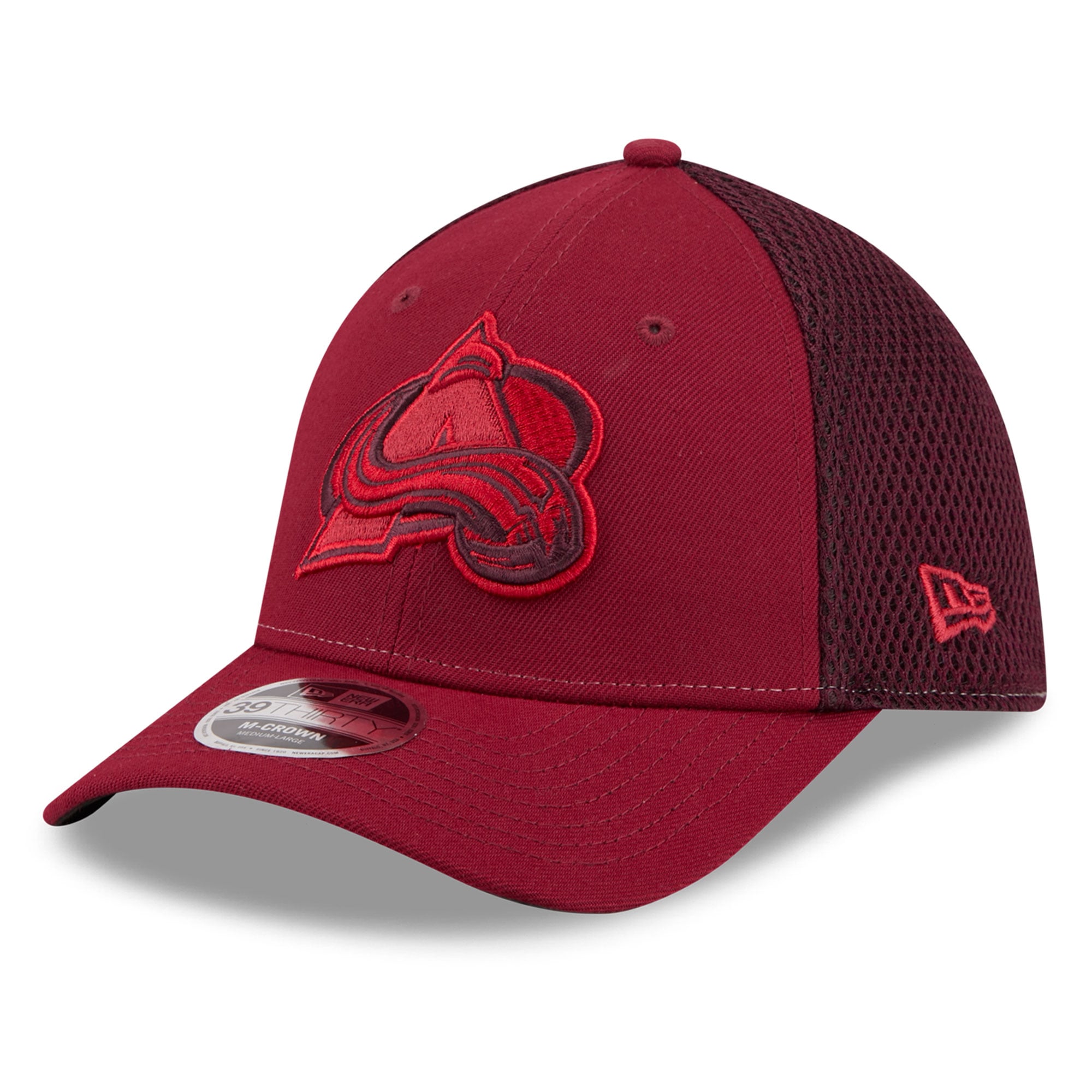 Casquette New Era pour homme, bordeaux, Colorado Avalanche Neo Mesh 39THIRTY M-Crown Stretch