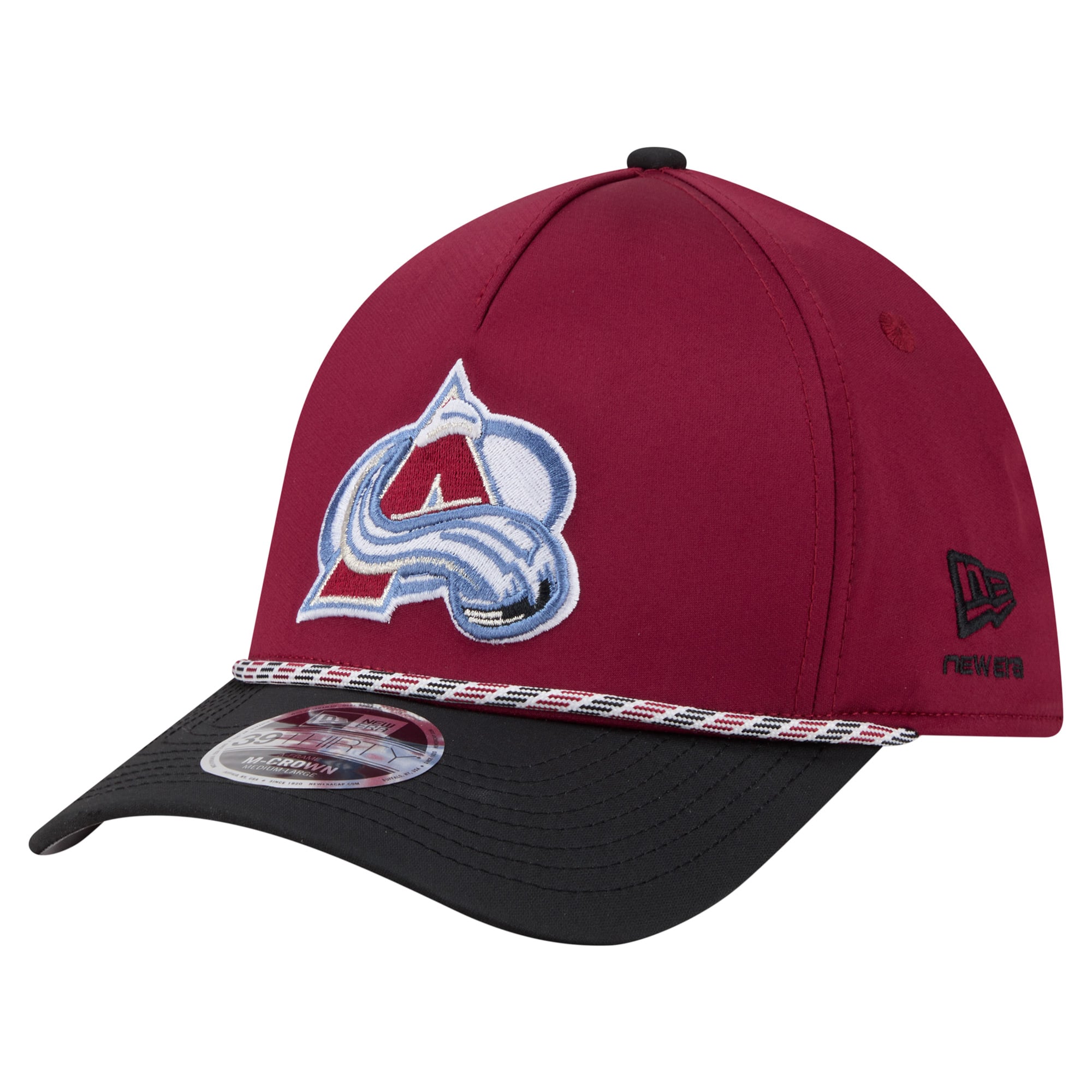 Men's New Era Burgundy/Black Colorado Avalanche 2-Tone Featherweight 39THIRTY A-Frame M-Crown Flex Hat