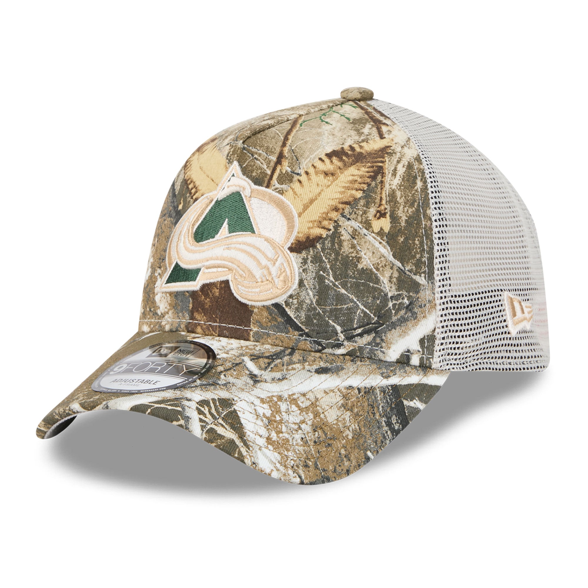 Casquette trucker ajustable New Era Camo Colorado Avalanche Real Tree A-Frame 9FORTY pour homme