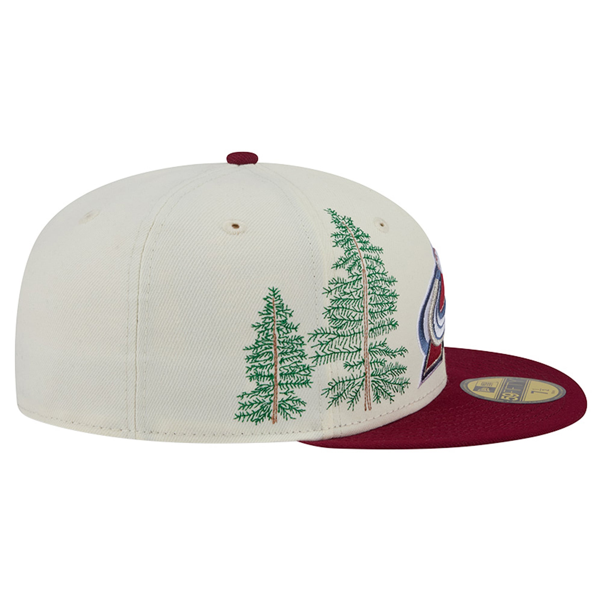 Men's New Era Cream/Burgundy Colorado Avalanche Localized Stitched 59FIFTY Fitted Hat