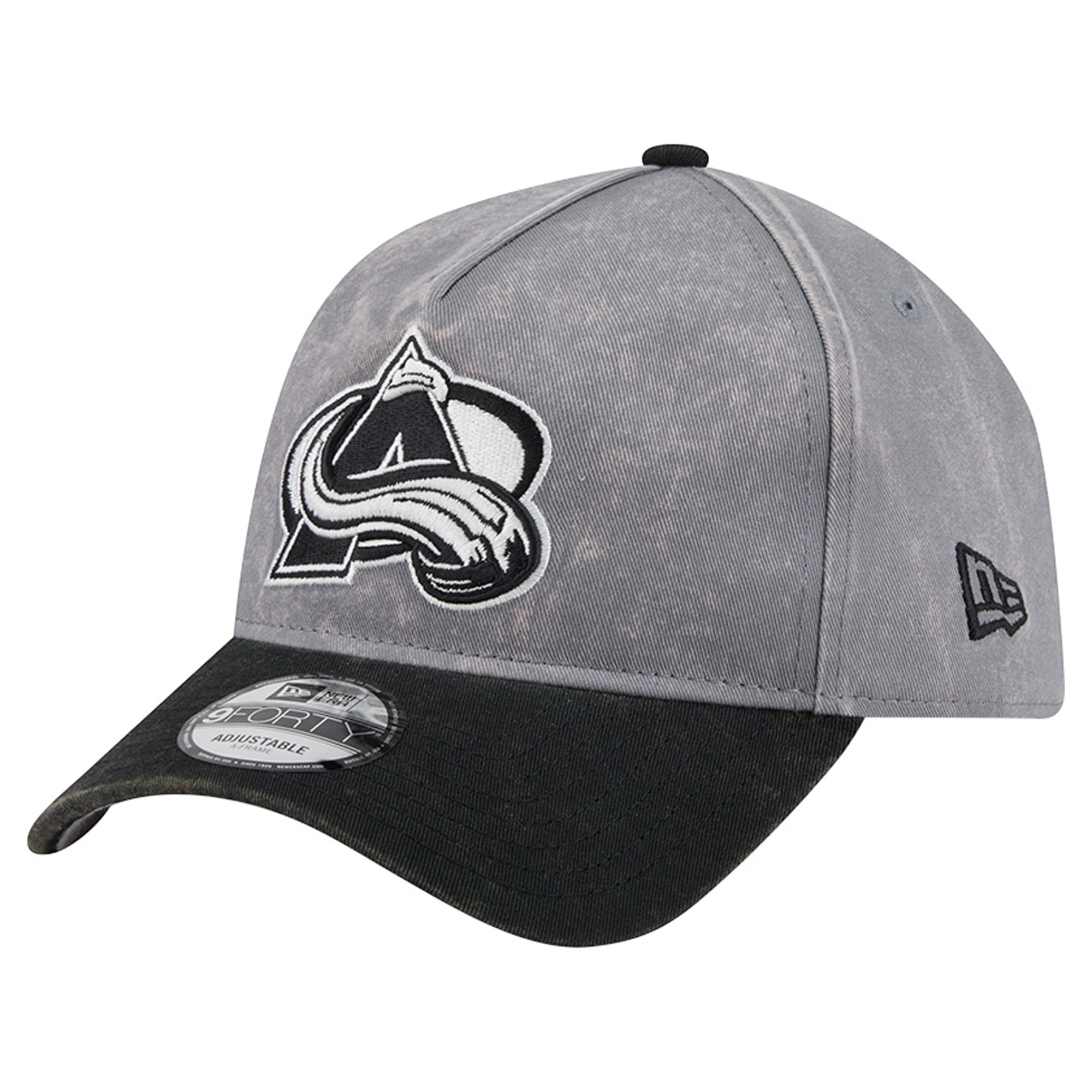 Casquette ajustable New Era Colorado Avalanche Storm A-Frame 9FORTY grise et noire pour homme