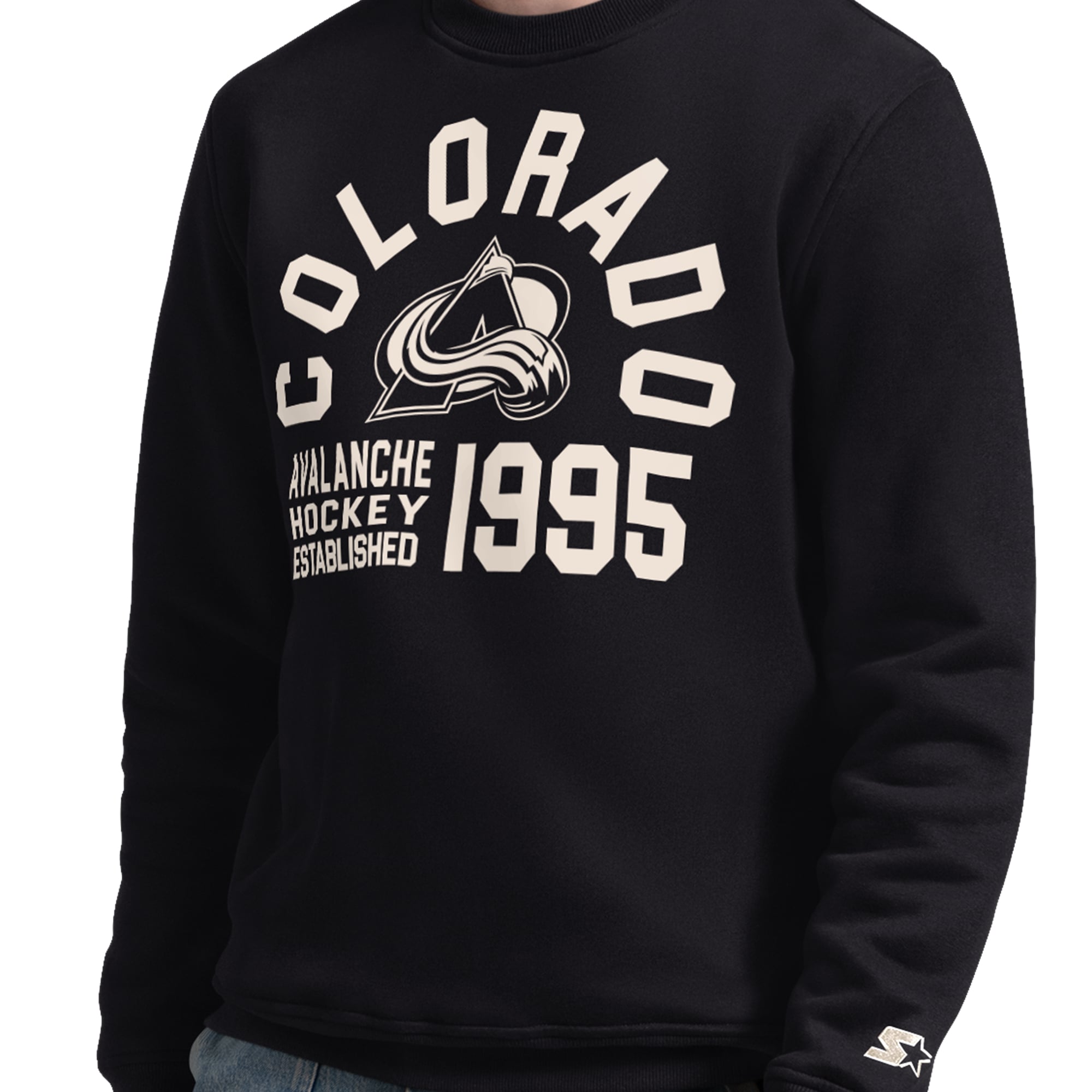 Sweat-shirt d'après-match Starter noir pour homme, Colorado Avalanche