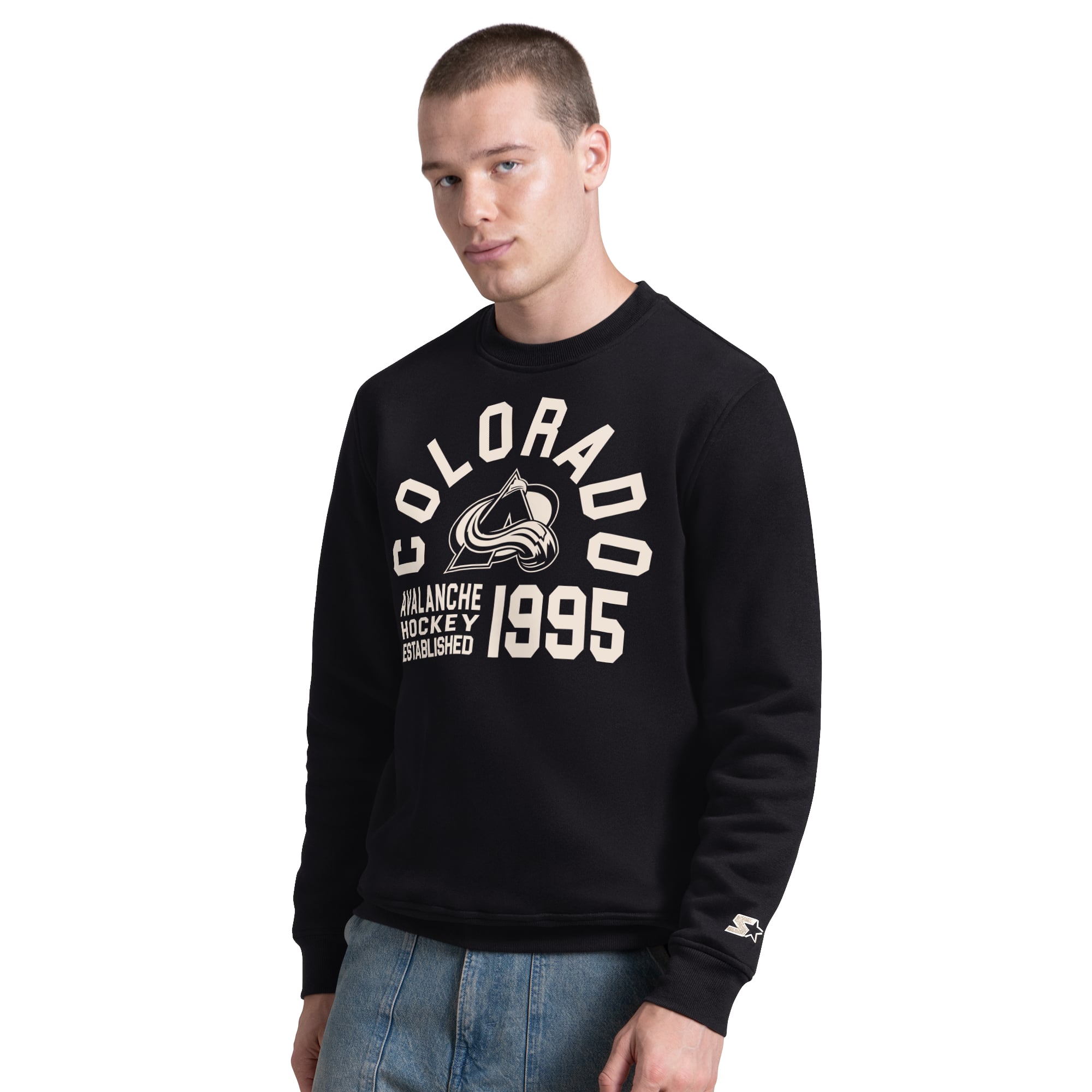 Sweat-shirt d'après-match Starter noir pour homme, Colorado Avalanche