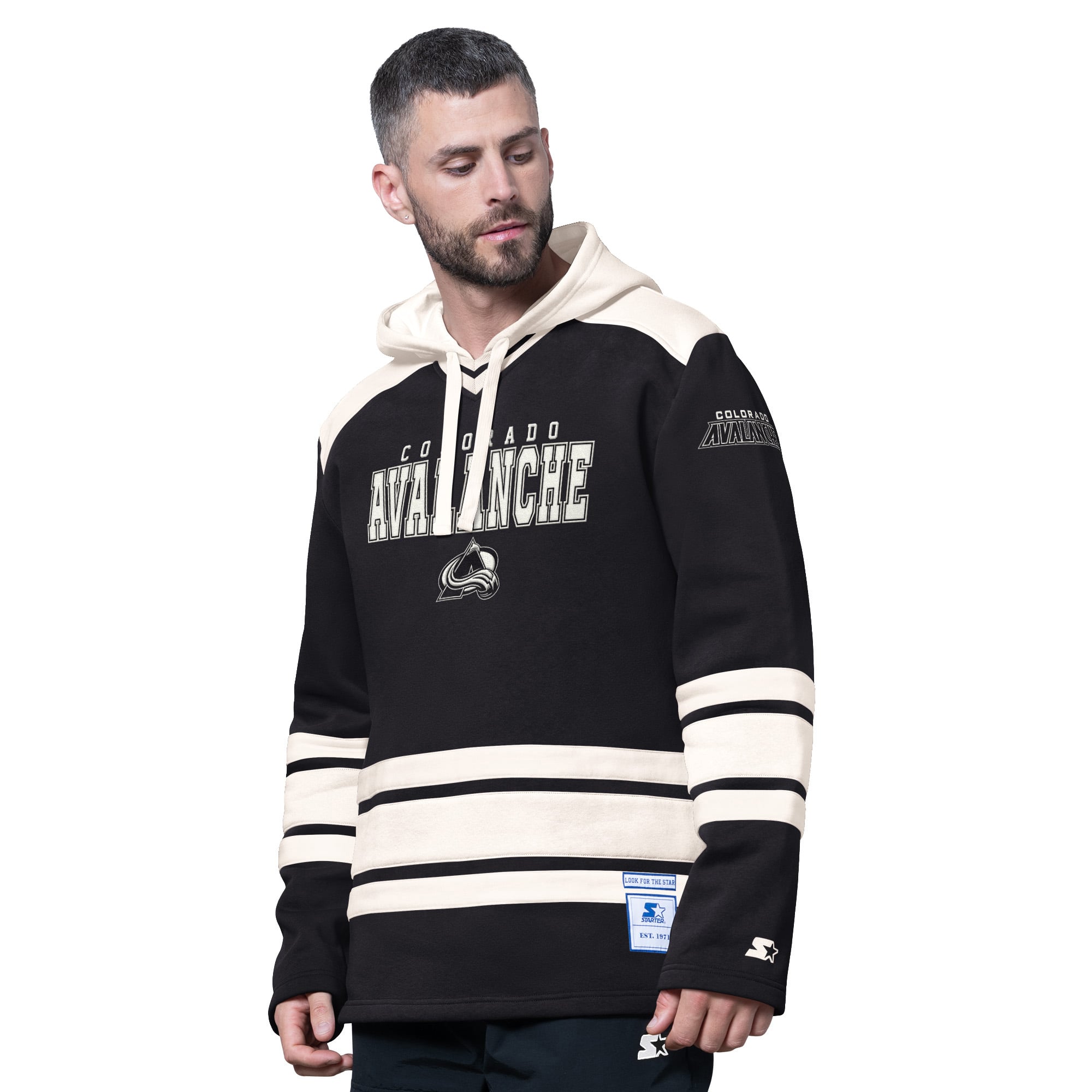 Sweat à capuche Starter Black Colorado Avalanche Slapshot pour homme