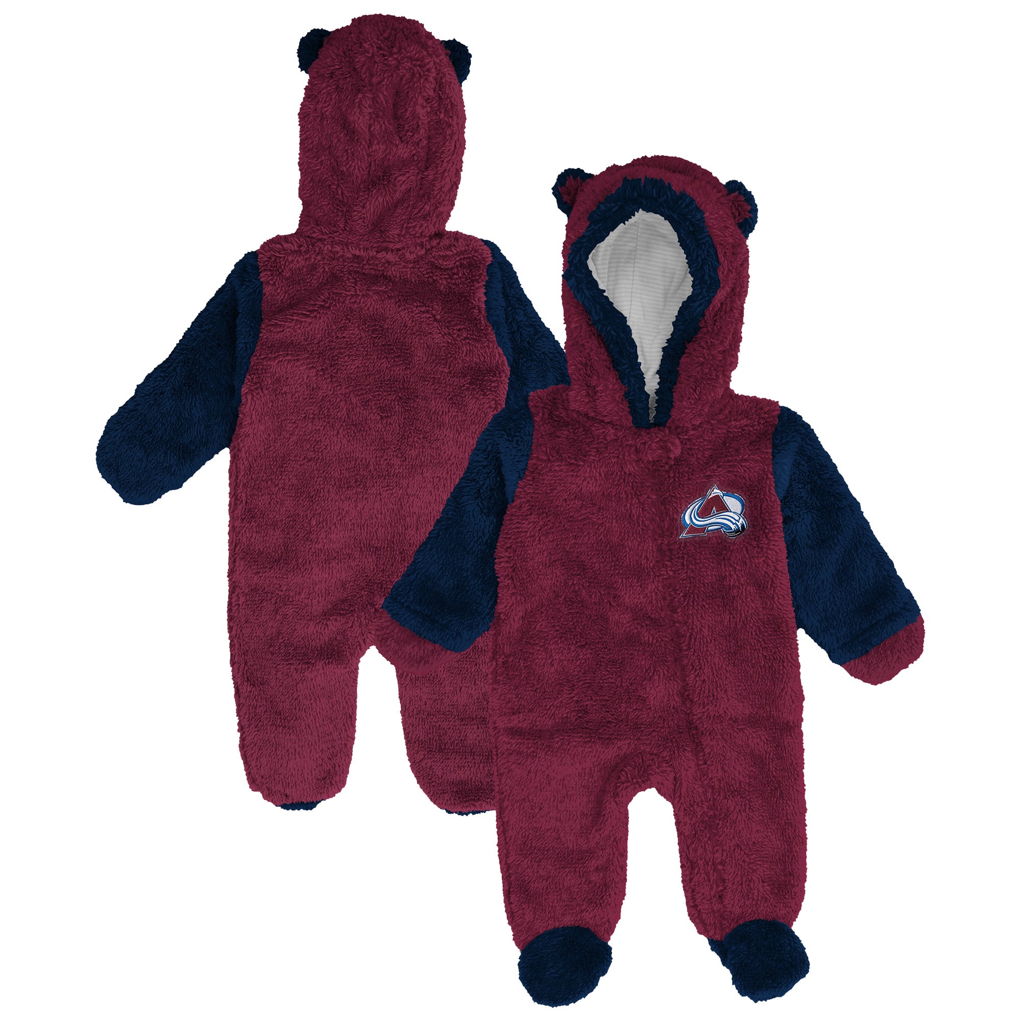 Combinaison polaire zippée intégrale Outerstuff bordeaux Colorado Avalanche pour nouveau-né et nourrisson