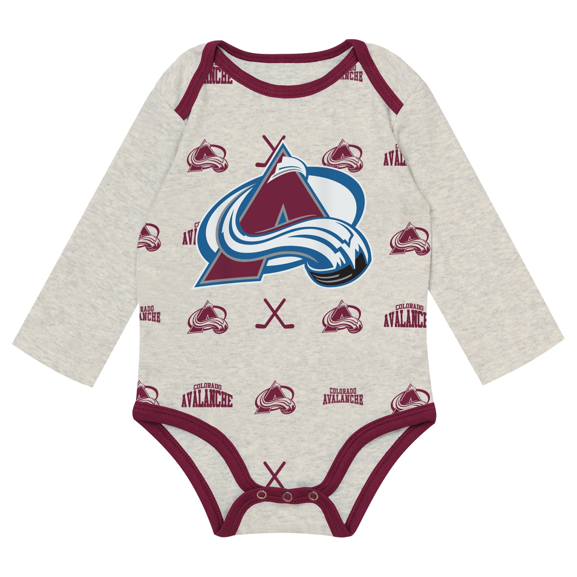 Ensemble trois pièces pour nouveau-né Outerstuff Heathered Bone Colorado Avalanche Huddles and Giggles
