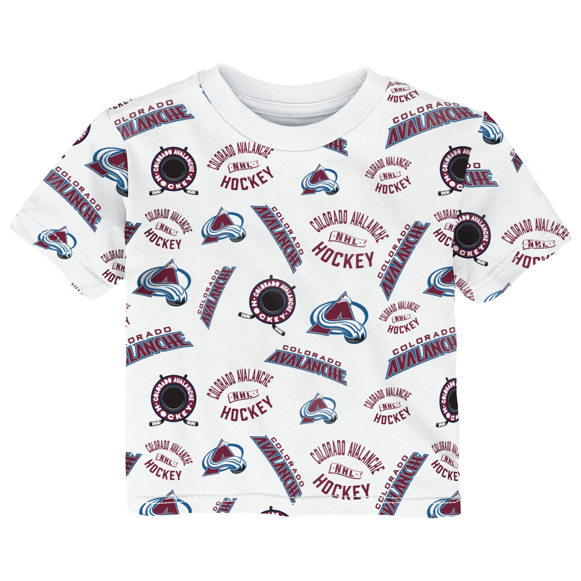 T-shirt blanc Outerstuff pour tout-petit, imprimé intégral Colorado Avalanche Run Down
