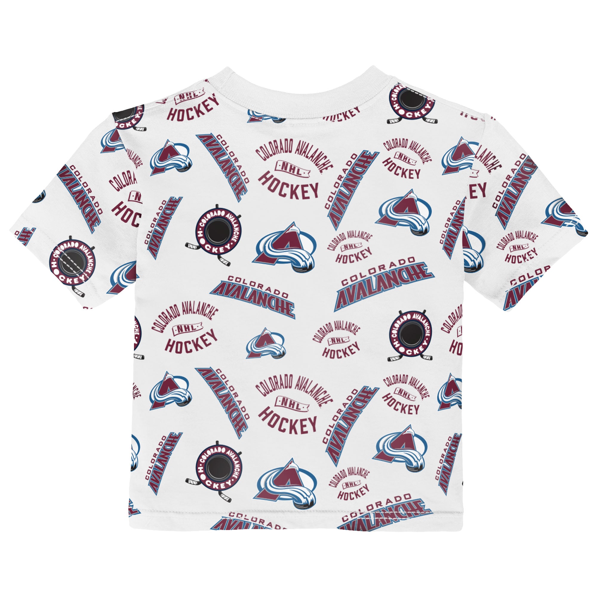 T-shirt blanc Outerstuff pour tout-petit, imprimé intégral Colorado Avalanche Run Down
