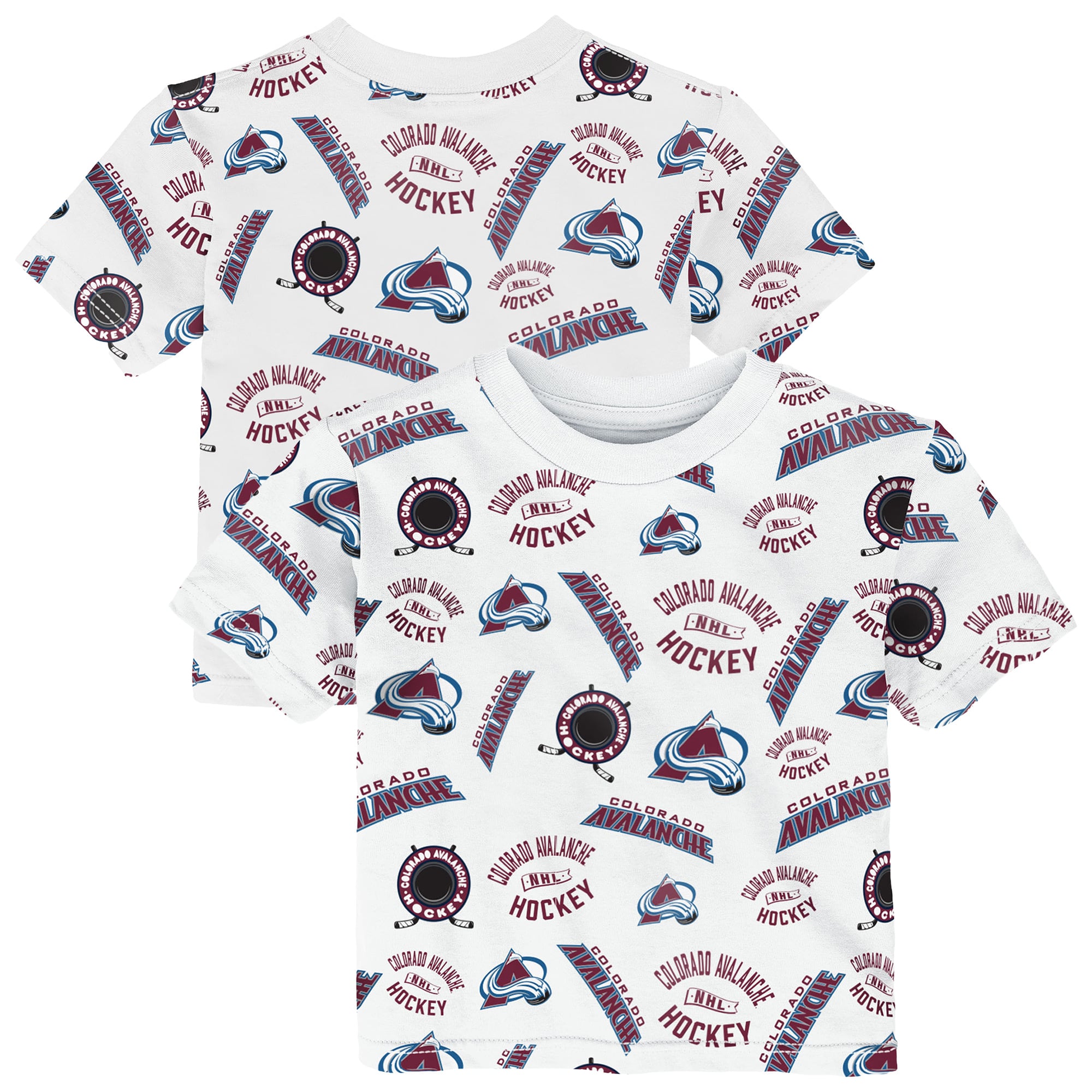 T-shirt blanc Outerstuff pour tout-petit, imprimé intégral Colorado Avalanche Run Down