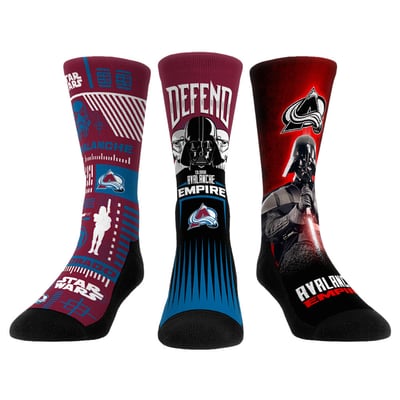  Colorado Avalanche Rock Em Unisex Star Wars Three-Pack Crew Socks Set - Burgundy