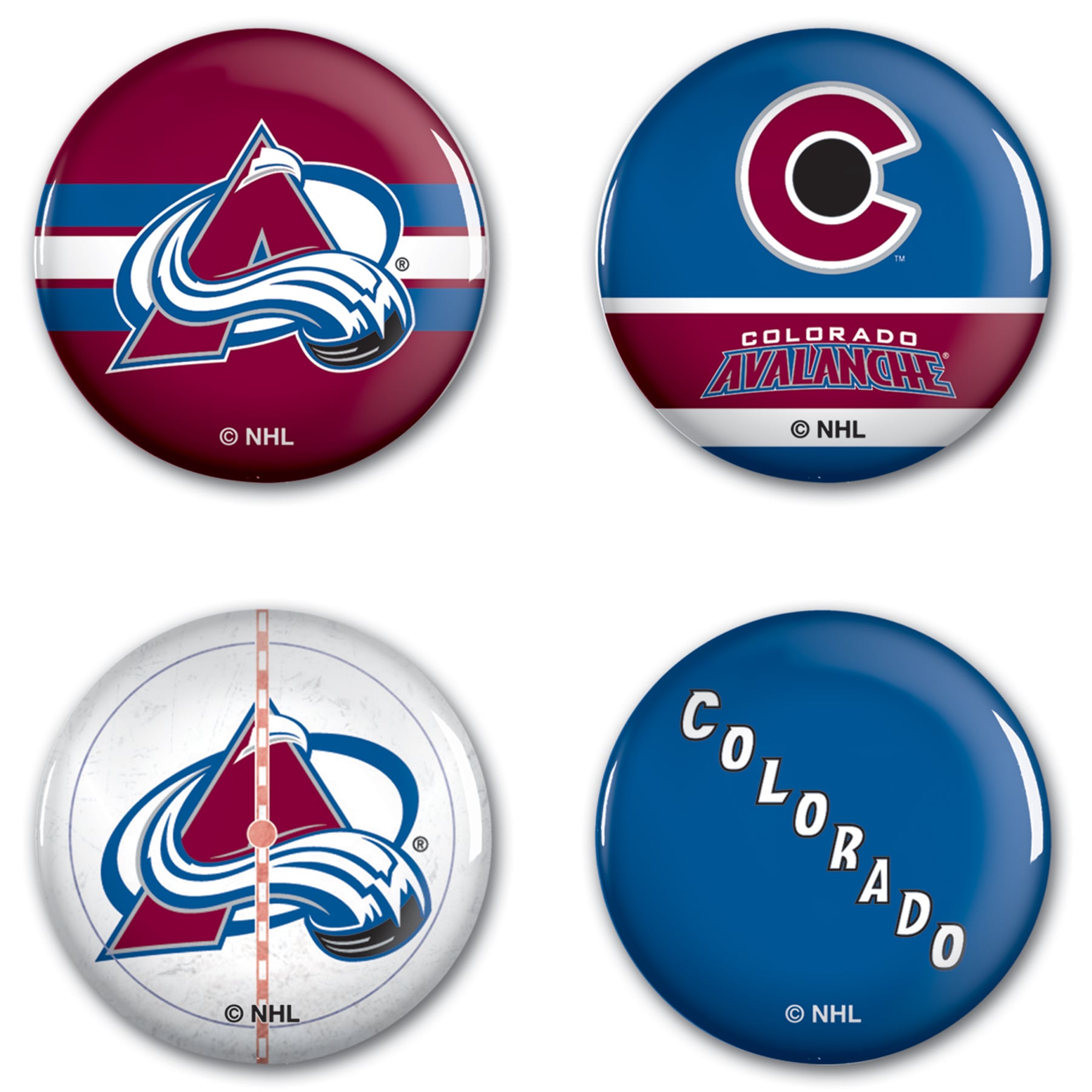 WinCraft Colorado Avalanche 4-Pack Buttons