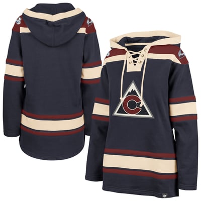  Colorado Avalanche '47 Women's Superior Lacer Pullover Hoodie - Navy