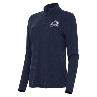  Colorado Avalanche Antigua Women's Bright Quarter-Zip Top - Heather Navy