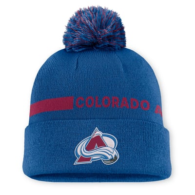 Colorado Avalanche Fanatics Women's Authentic Pro Rink Cuffed Knit Hat with Pom - Blue