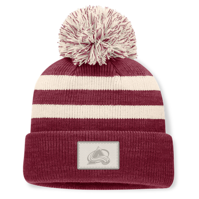  Colorado Avalanche Fanatics Women's Fundamental Cottage Cuffed Knit Hat with Pom - Burgundy