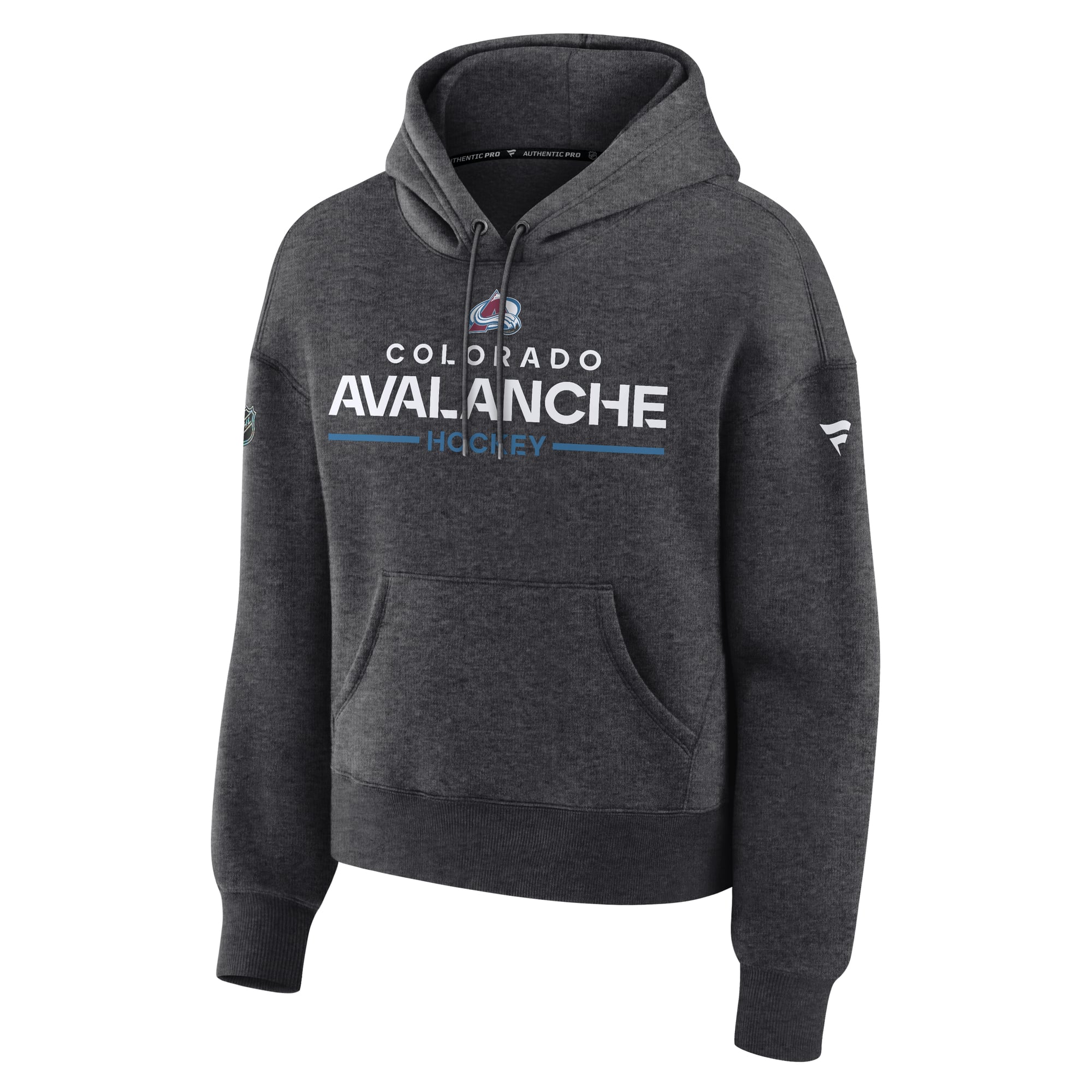 Sweat à capuche Fanatics Charcoal Colorado Avalanche Authentic Pro Primary pour femme